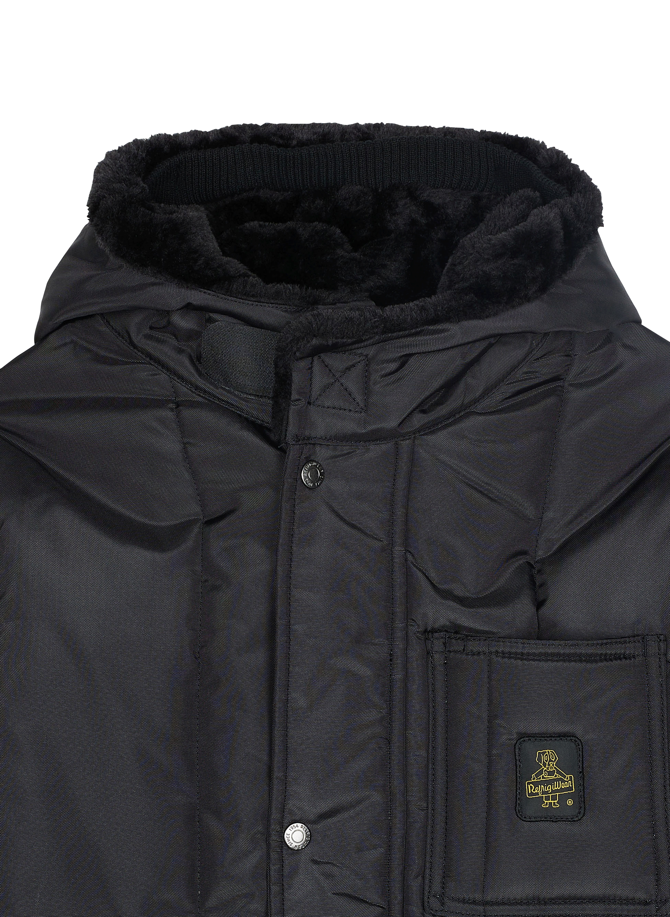 Printed raincoat with hood REFRIGIWEAR Black