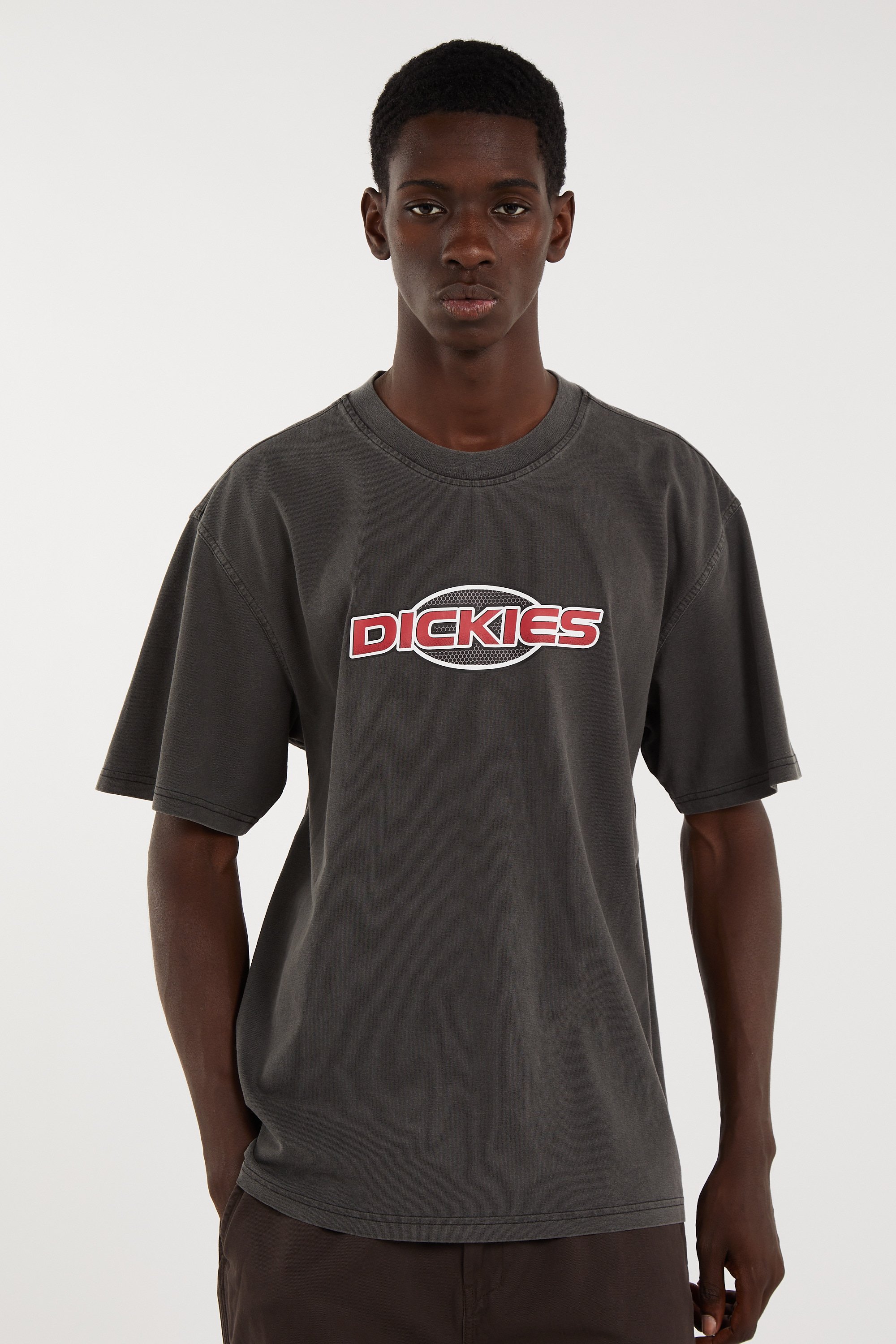 Regular-fit round-neck cotton T-shirt | Black DICKIES Men