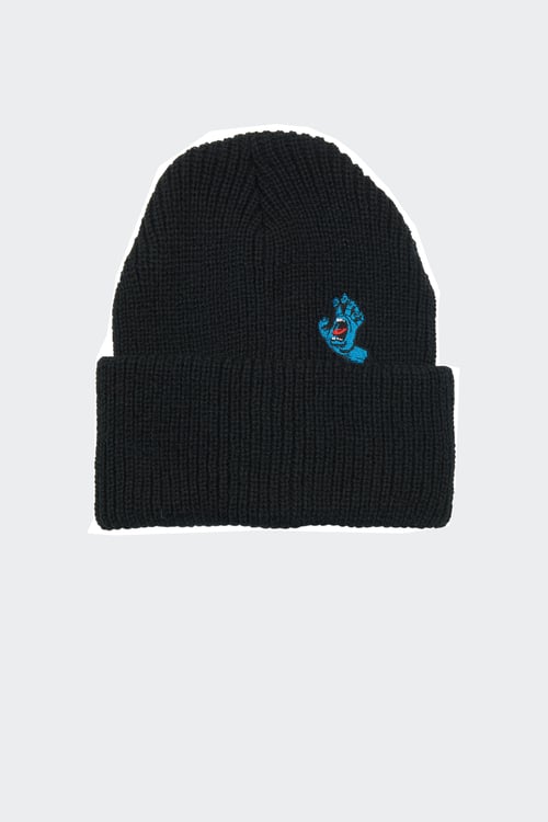 SANTA CRUZ Bonnet à broderie en maille côtelée Noir