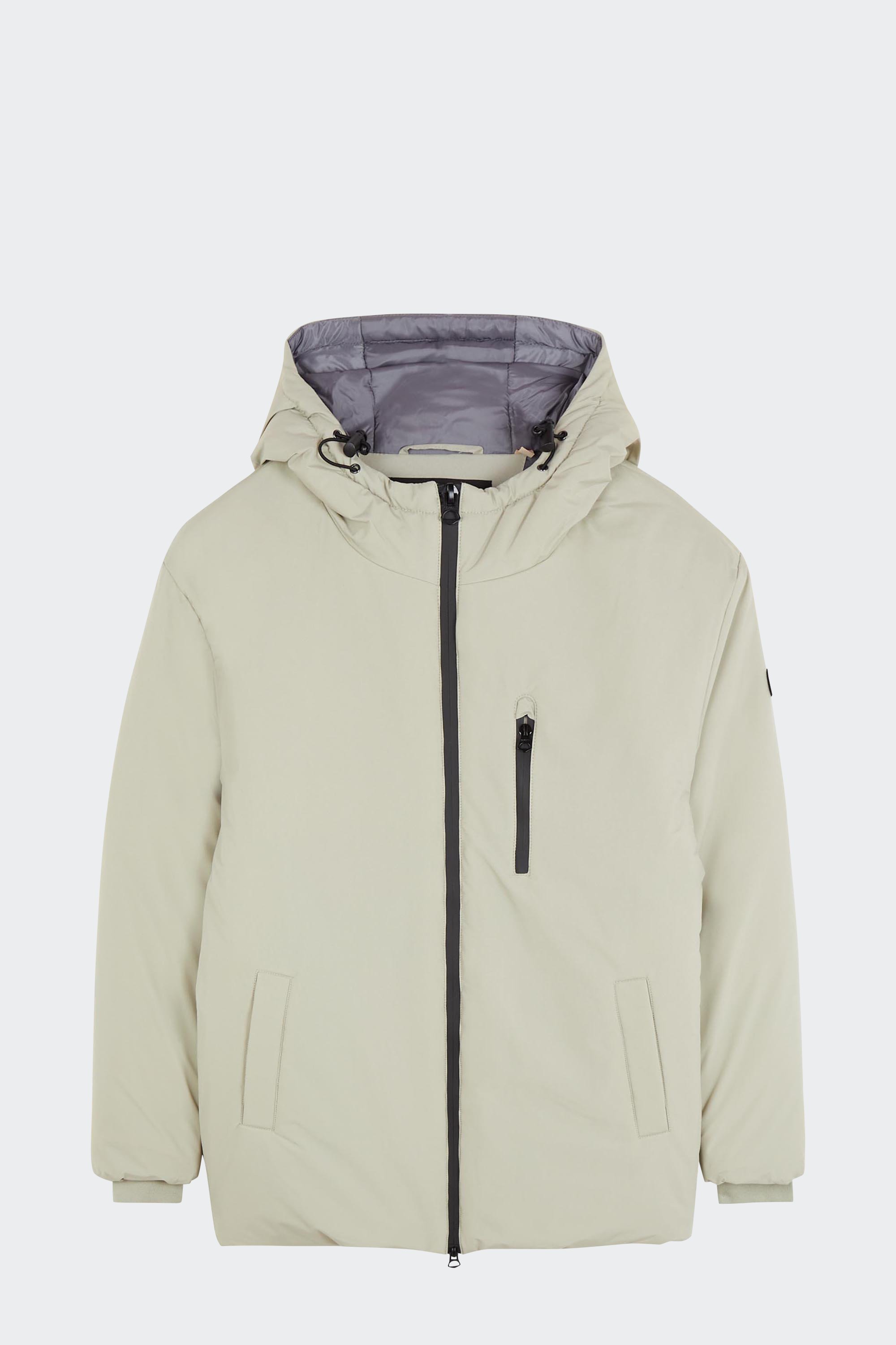 Lightweight quilted padded jacket with high neck | Beige by SCHOTT Lightweight quilted padded jacket with high neck Beige