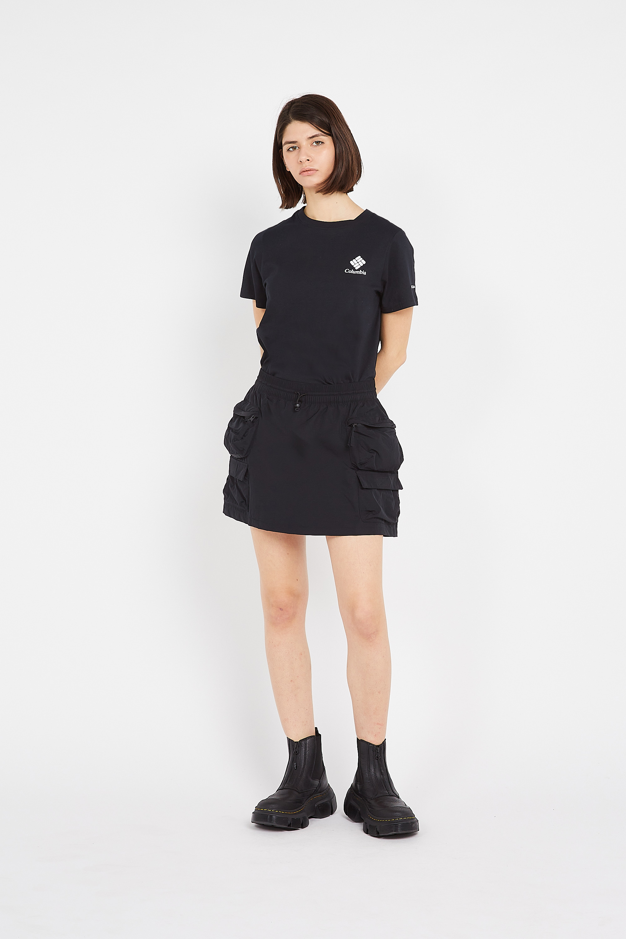 Regular-fit round-neck cotton T-shirt Black