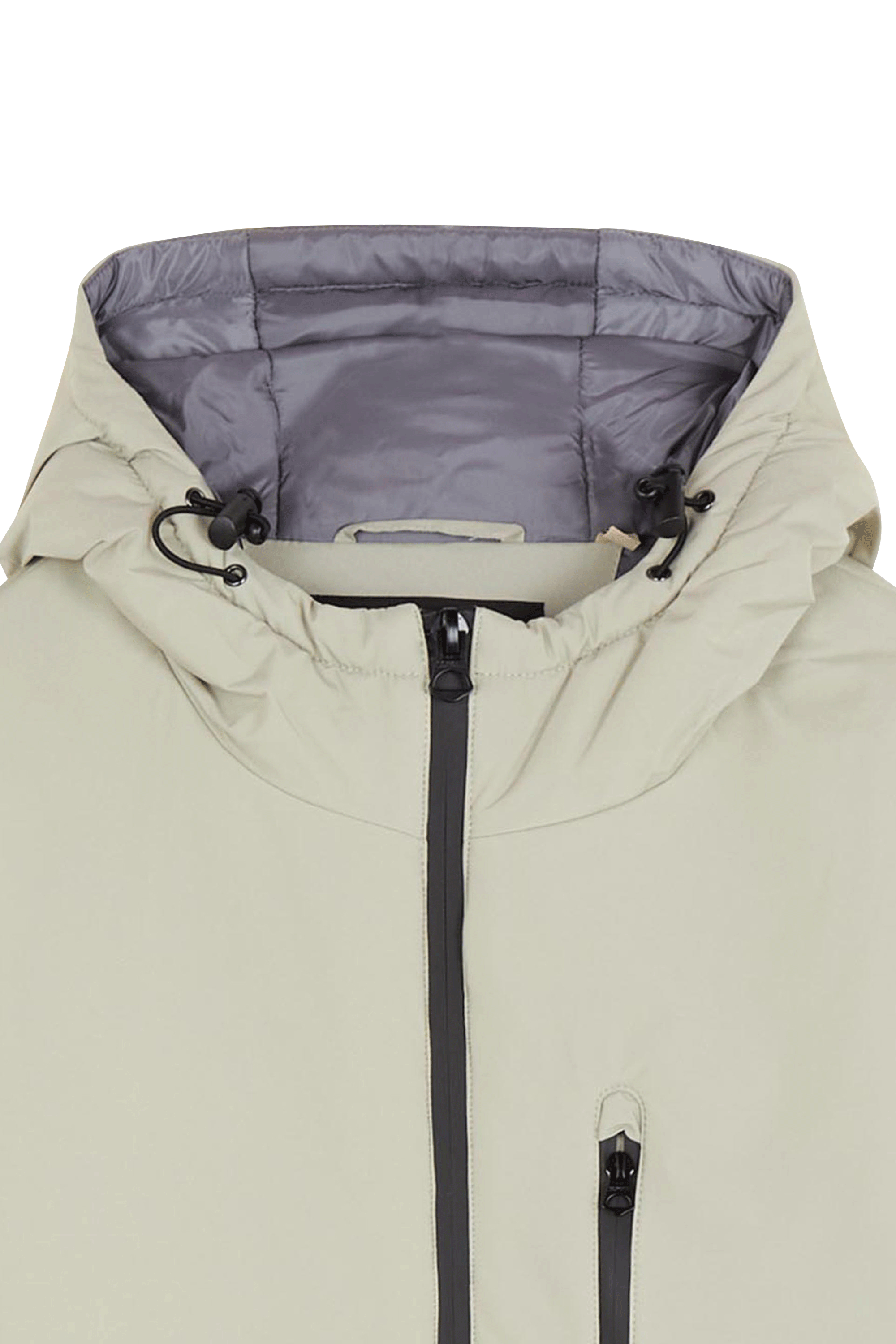 Lightweight quilted padded jacket with high neck Beige