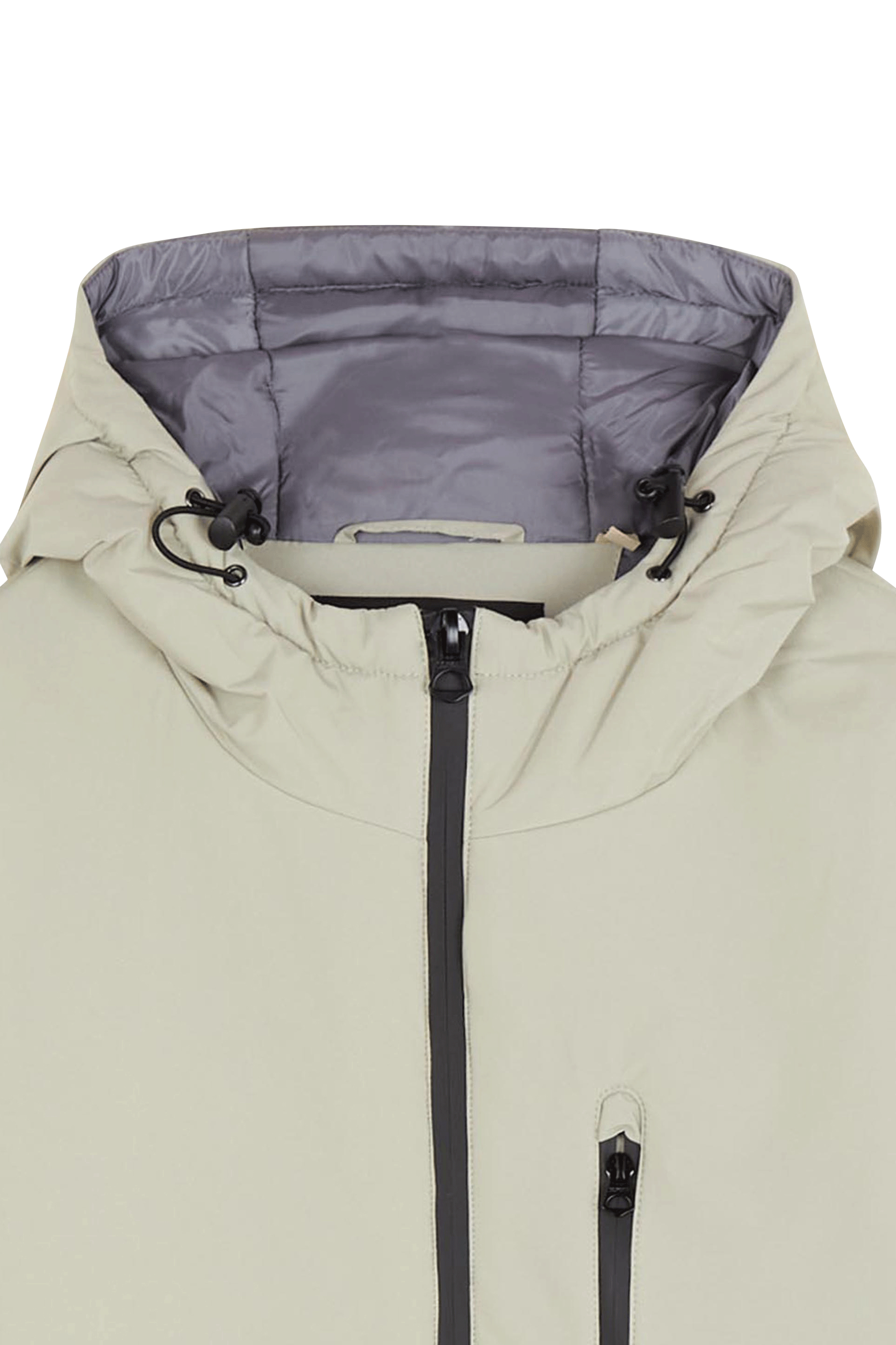 Lightweight quilted padded jacket with high neck Beige