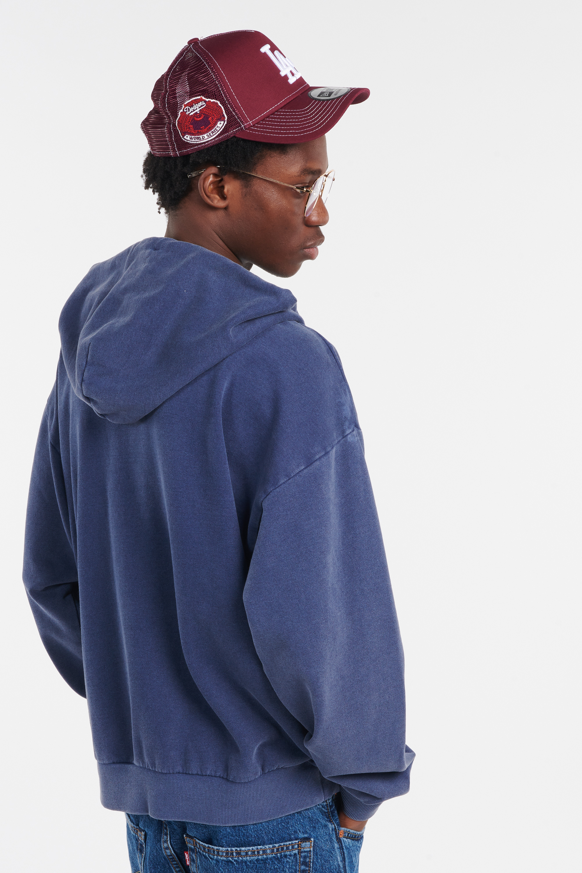 Hoodie zippé Bleu