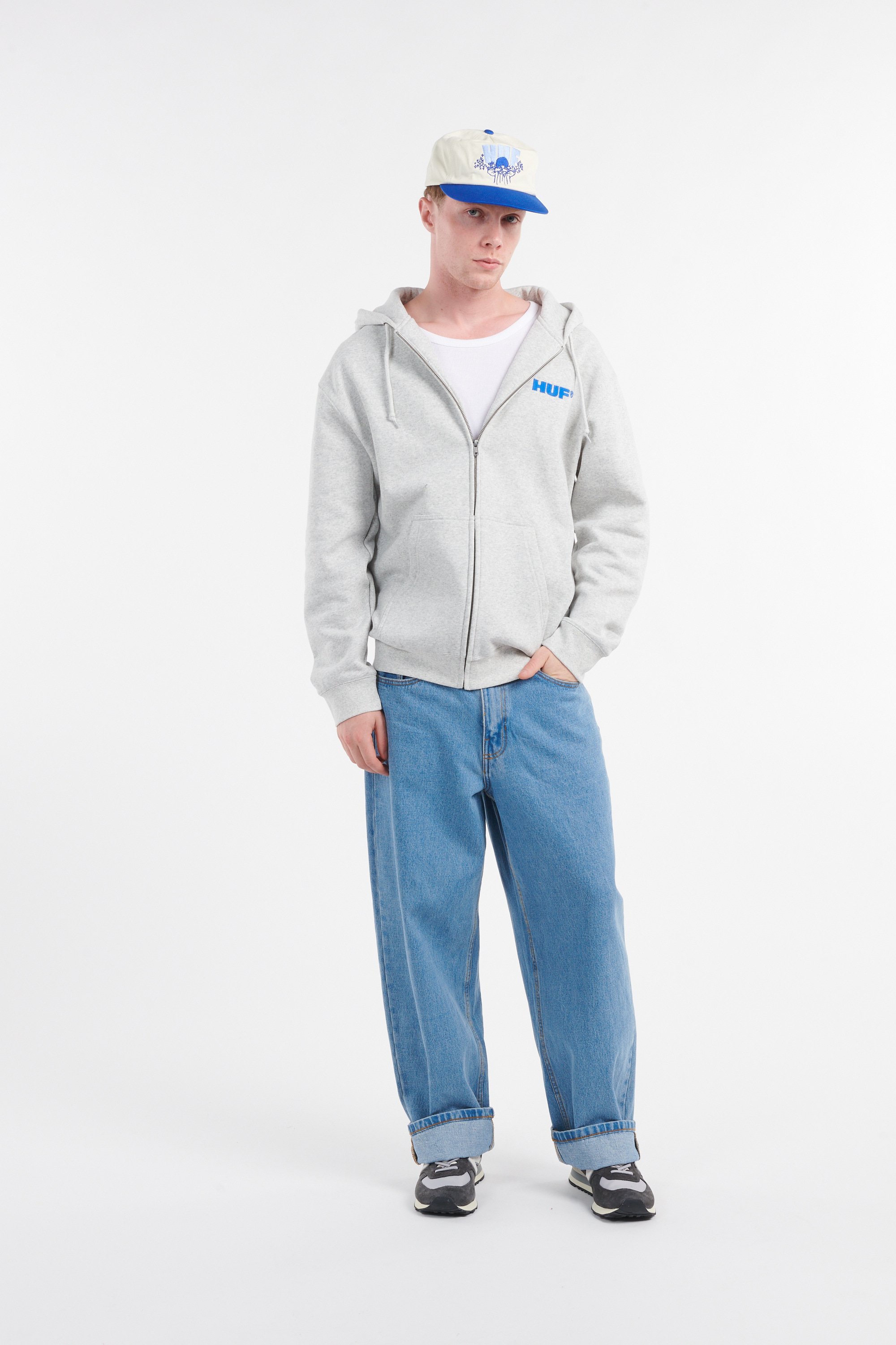 Hoodie zippé HUF Gris