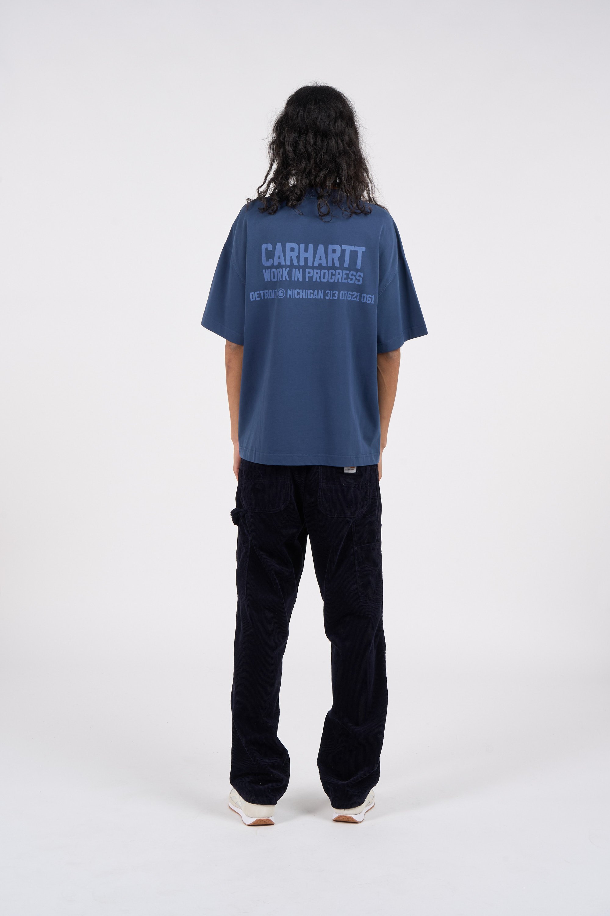 Straight velour trousers Blue