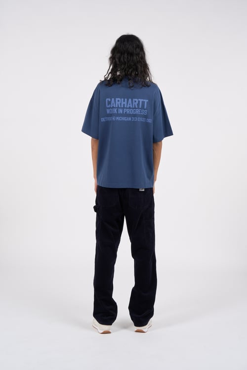 CARHARTT WIP Pantalon droit en velours Bleu