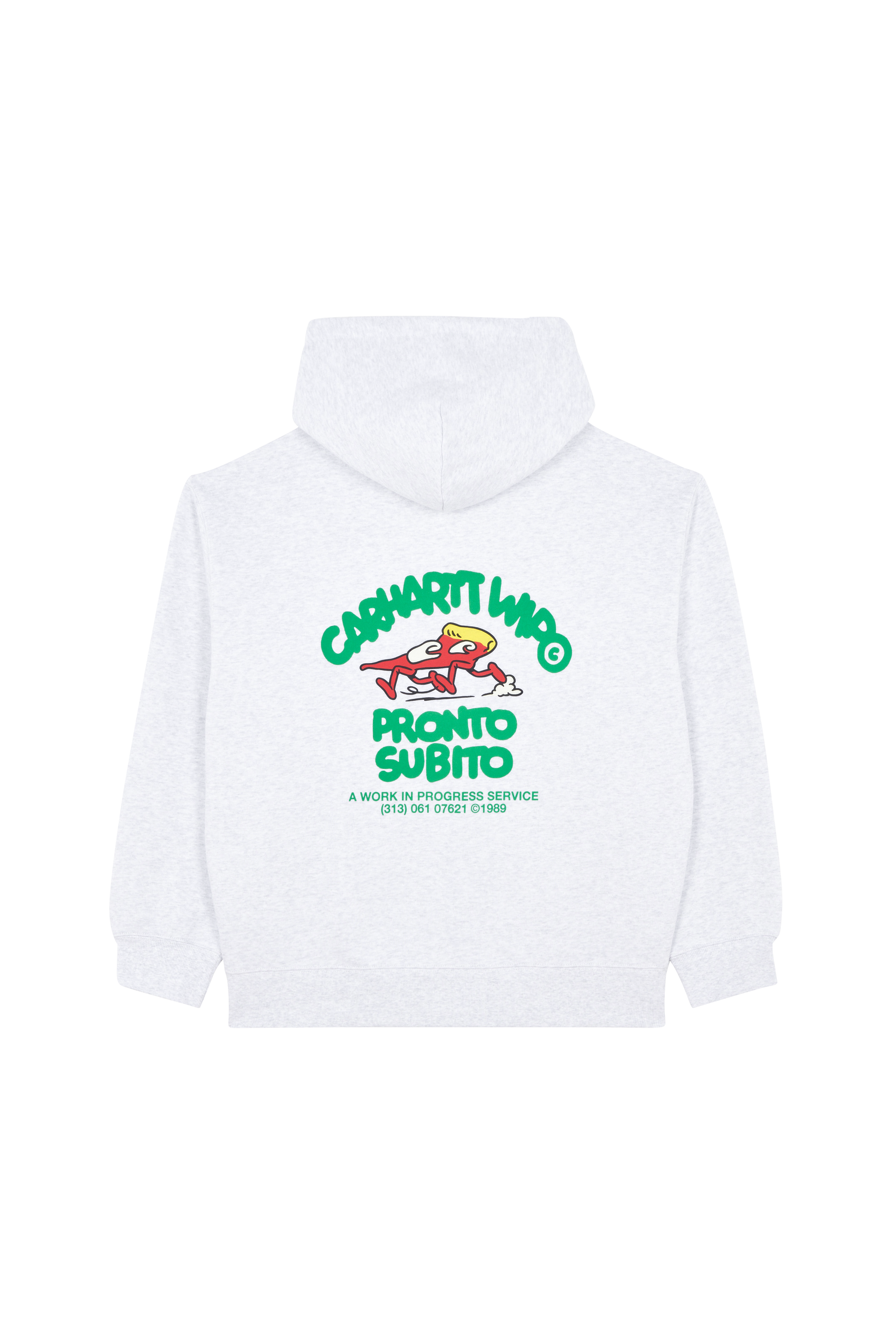 Regular-fit zip-up cotton-blend hoodie with Pony Player Grey