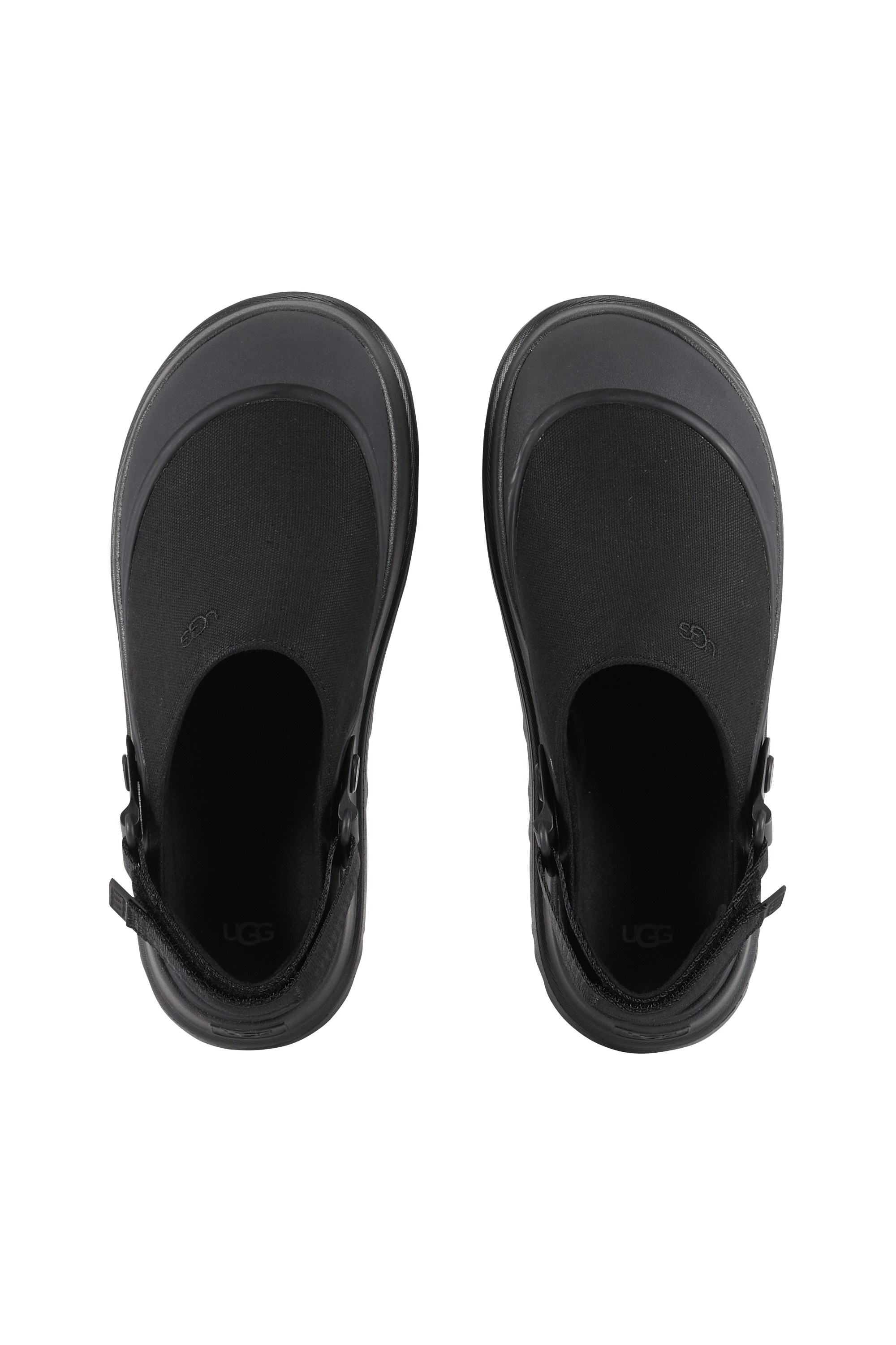 Flat furry sheepskin sandals Black