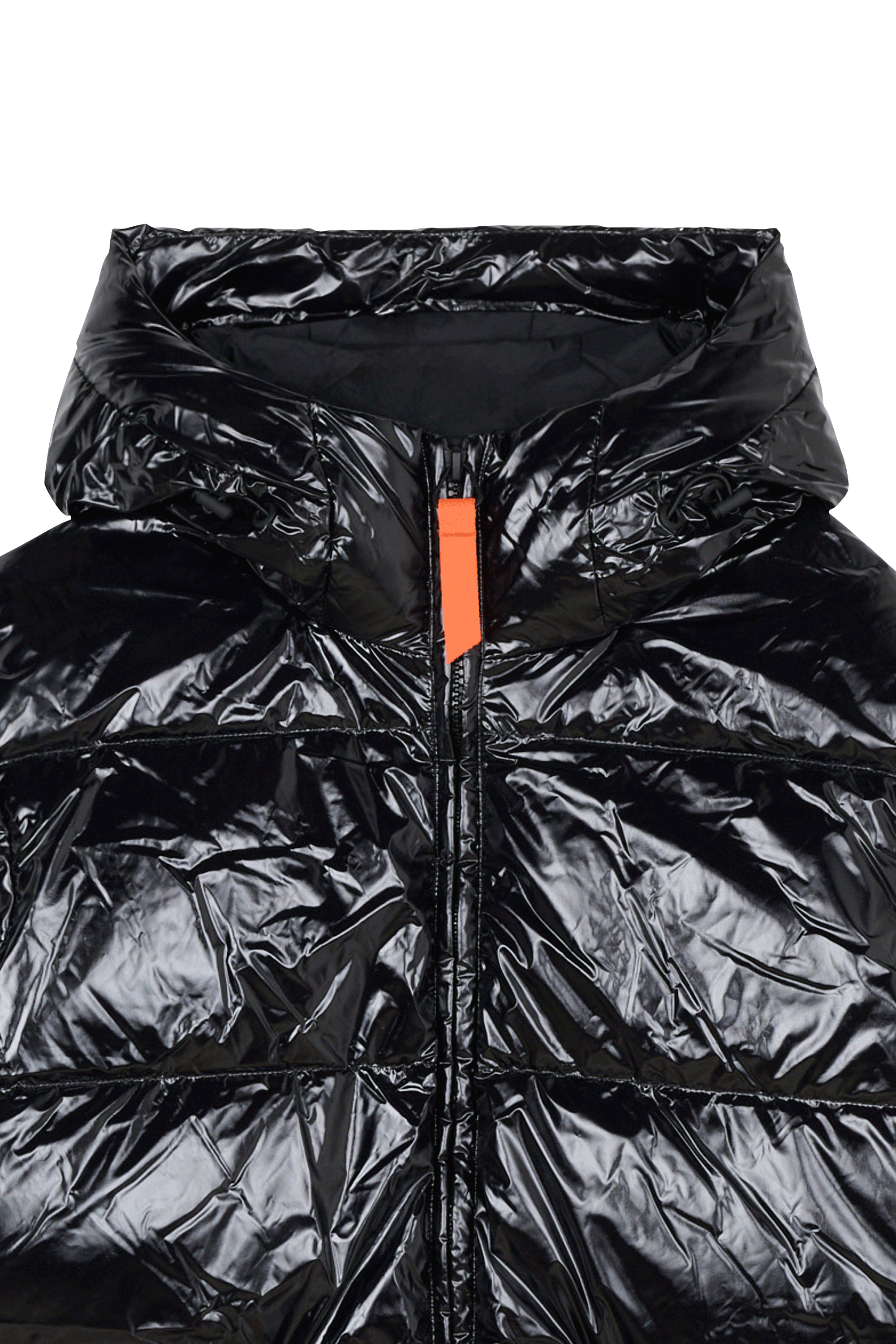 Zipped high-neck colorblock padded jacket with hood | Black GERTRUDE Men