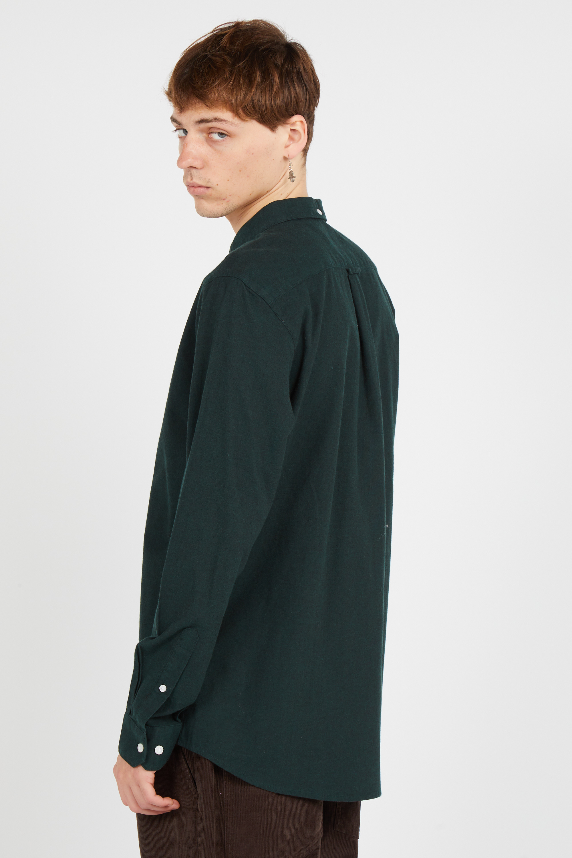 Chemise col américain slim-fit en coton biologique Multicolore