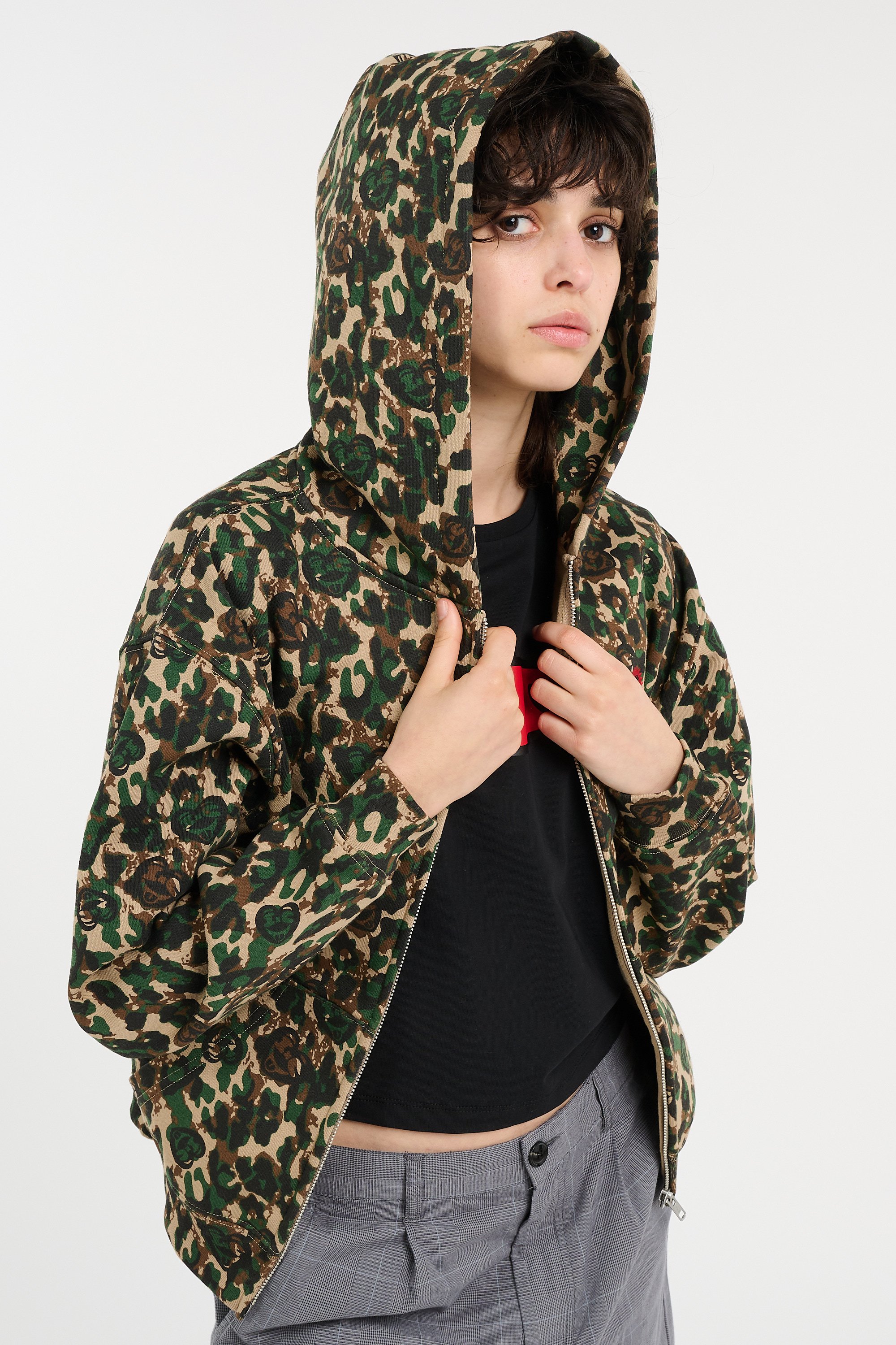 zip-up hoodie | Khaki ICE CREAM Women