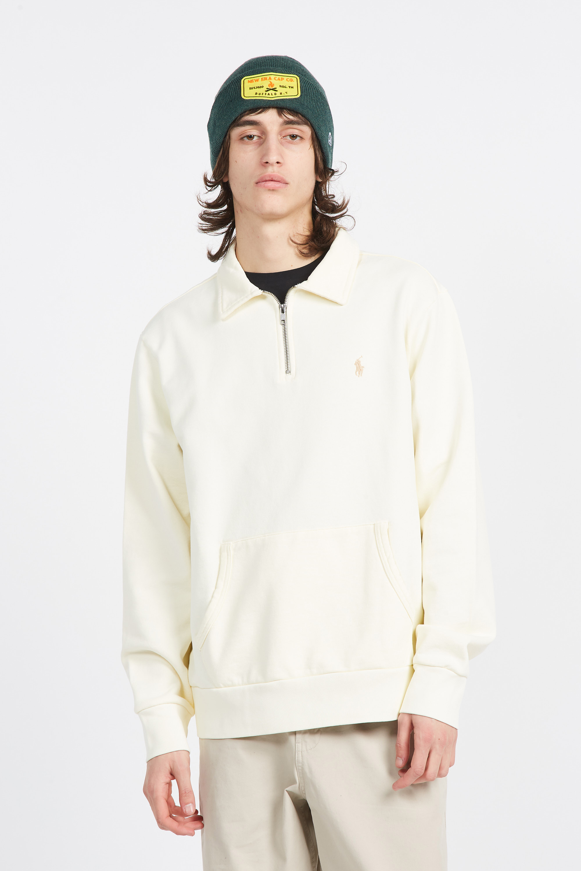 Hoodie zippé Beige