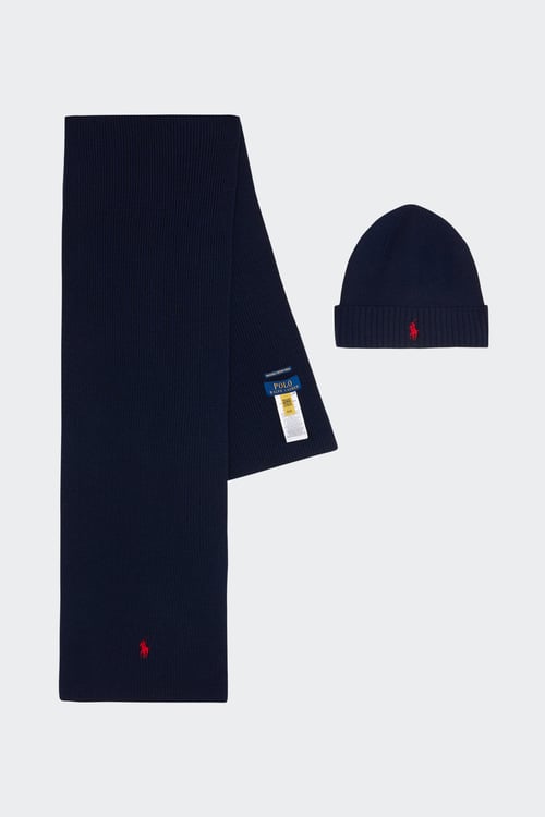 POLO RALPH LAUREN Ensemble écharpe et bonnet Bleu