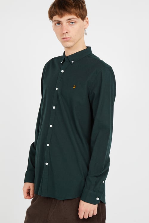 FARAH Chemise col américain slim-fit en coton biologique Multicolore