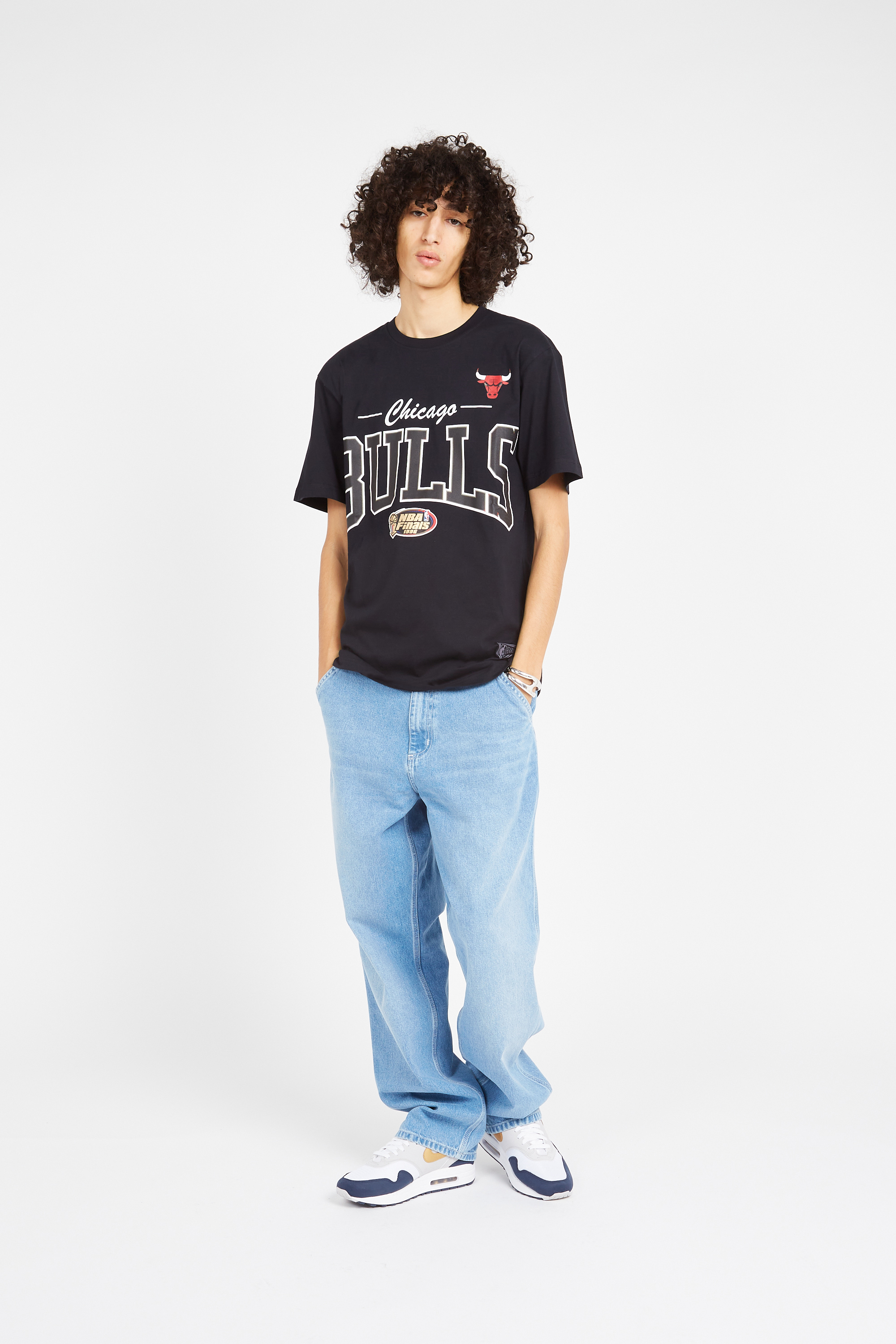 Regular-fit round-neck cotton T-shirt Black