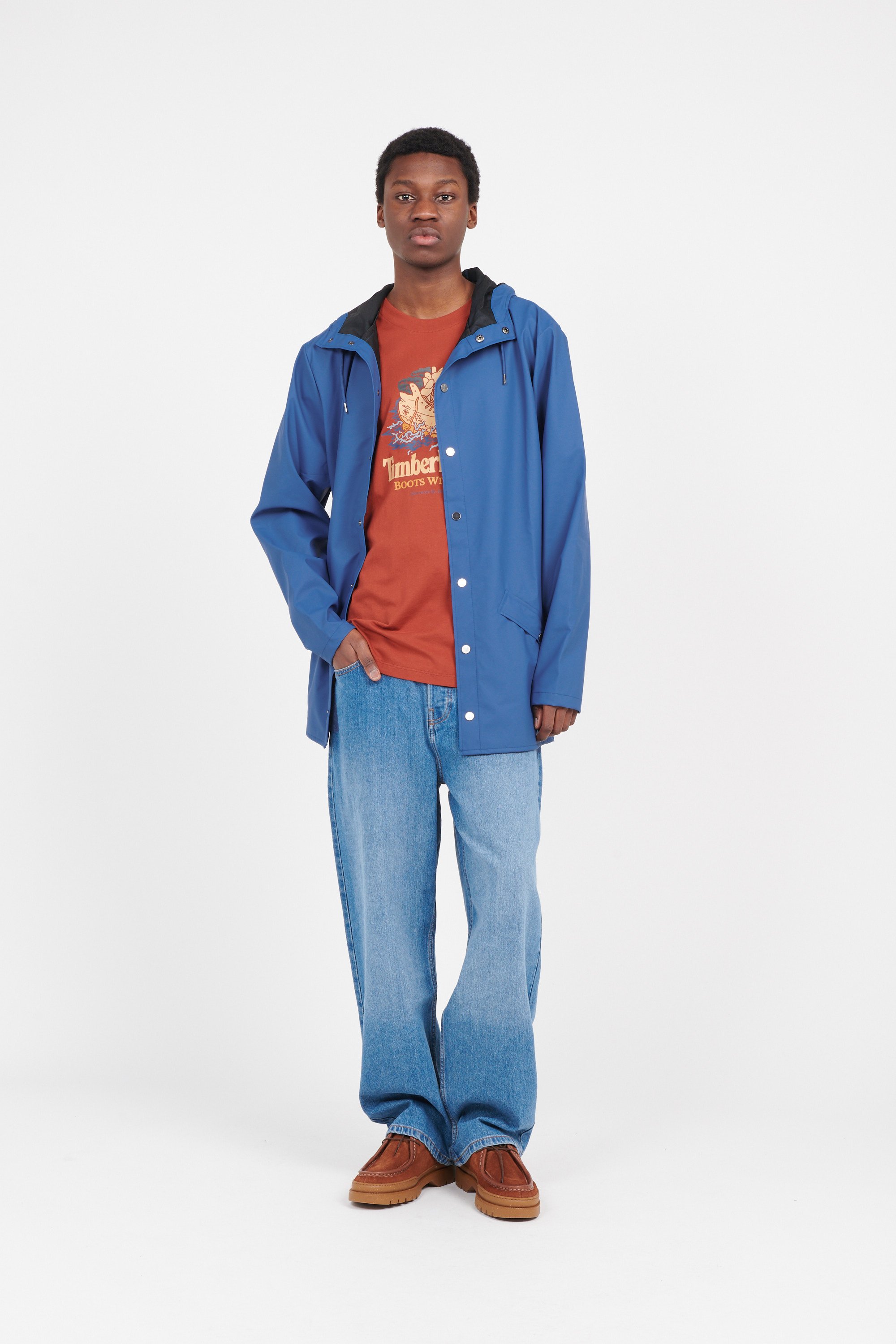 Coupe-vent imperméable à capuche | Bleu RAINS Homme