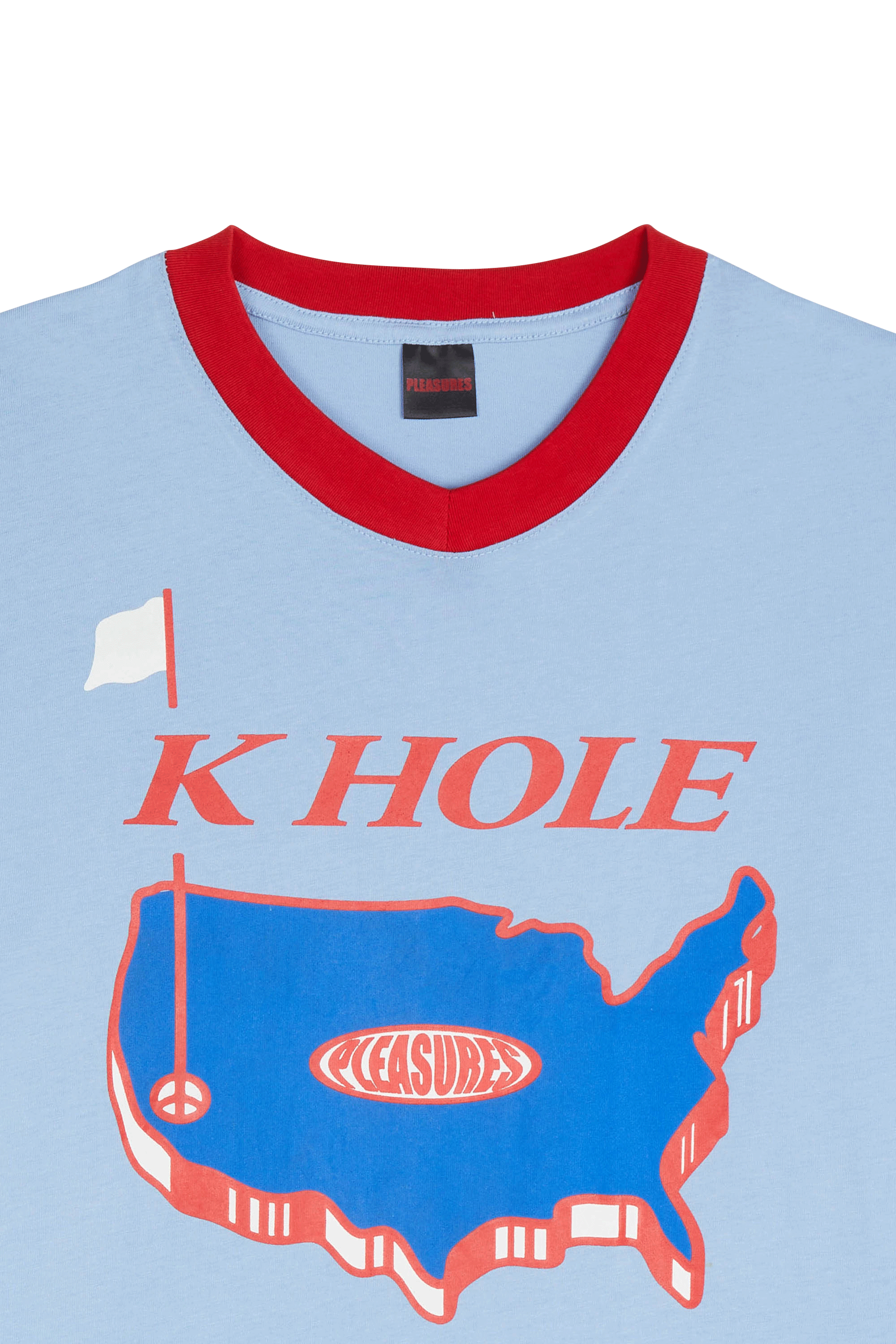 Regular-fit round-neck cotton T-shirt | Blue PLEASURES Men