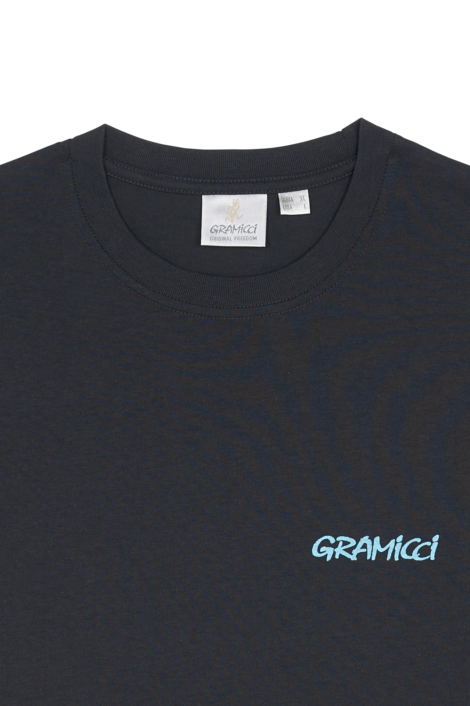 Regular-fit round-neck cotton T-shirt | Black GRAMICCI Men