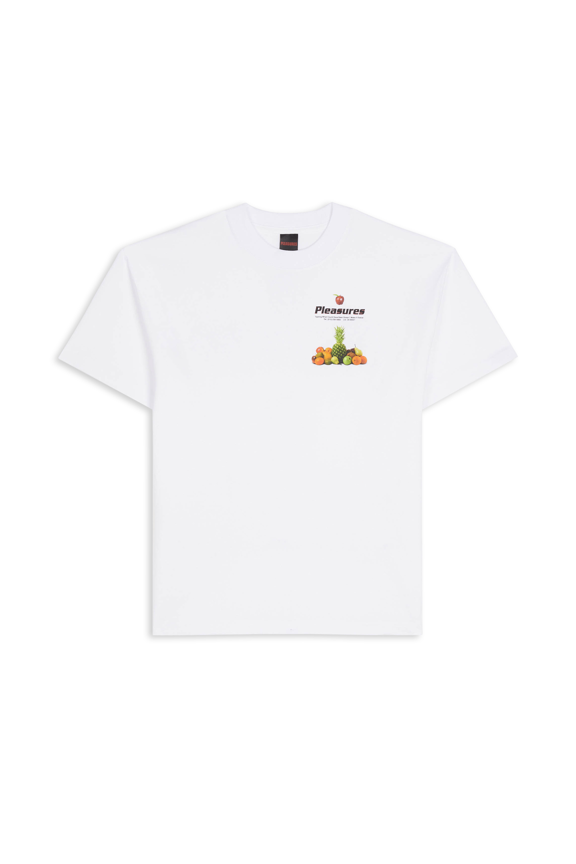 Regular-fit round-neck cotton T-shirt | White PLEASURES Men