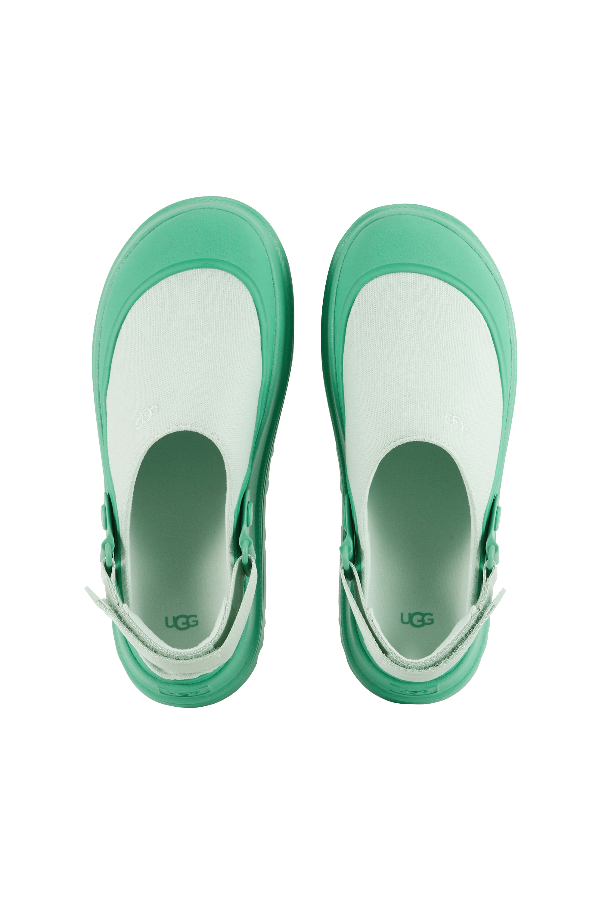 Flat furry sheepskin sandals Green