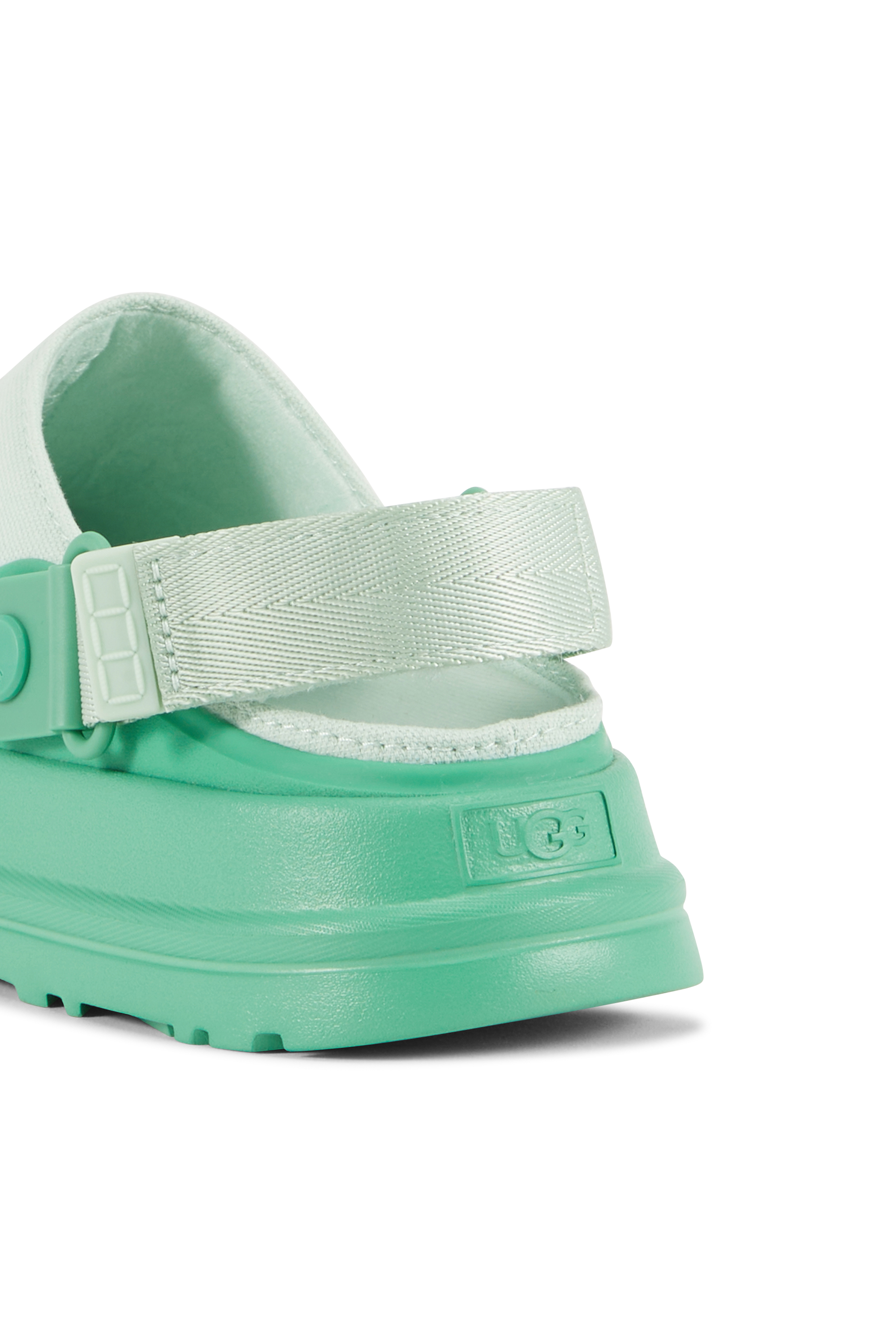 Flat furry sheepskin sandals Green