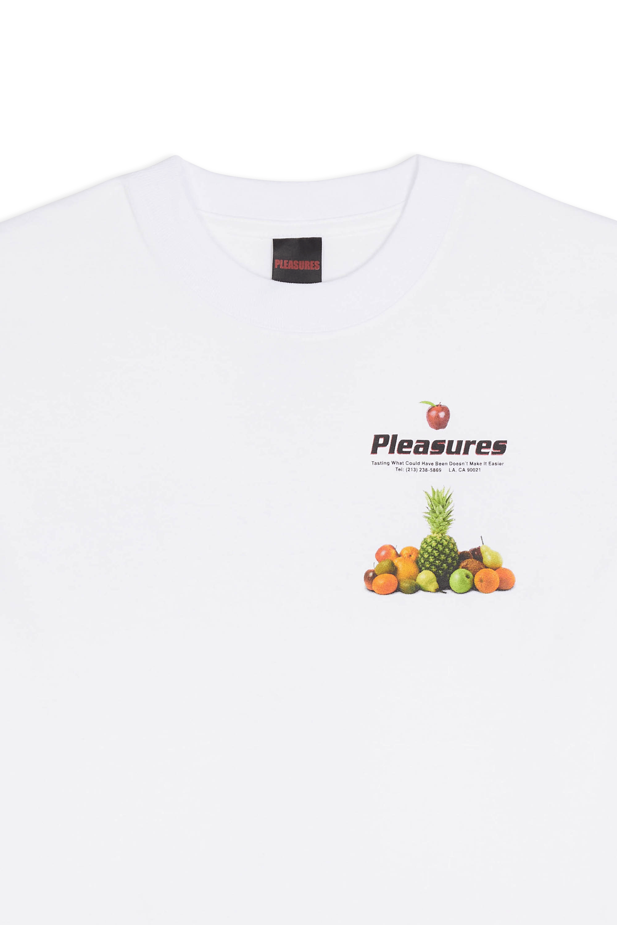 Regular-fit round-neck cotton T-shirt | White PLEASURES Men