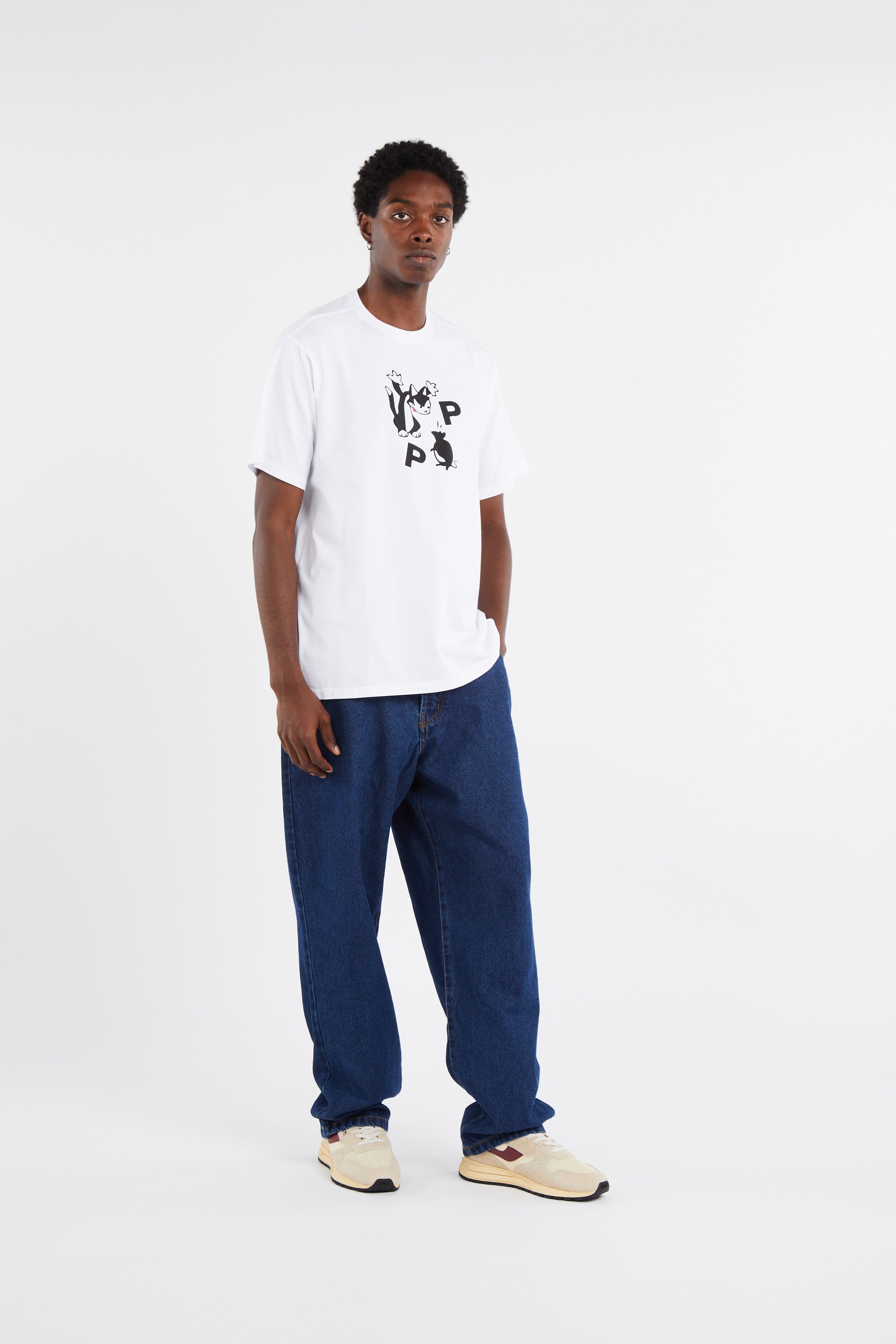 T-shirt POP TRADING COMPANY Blanc