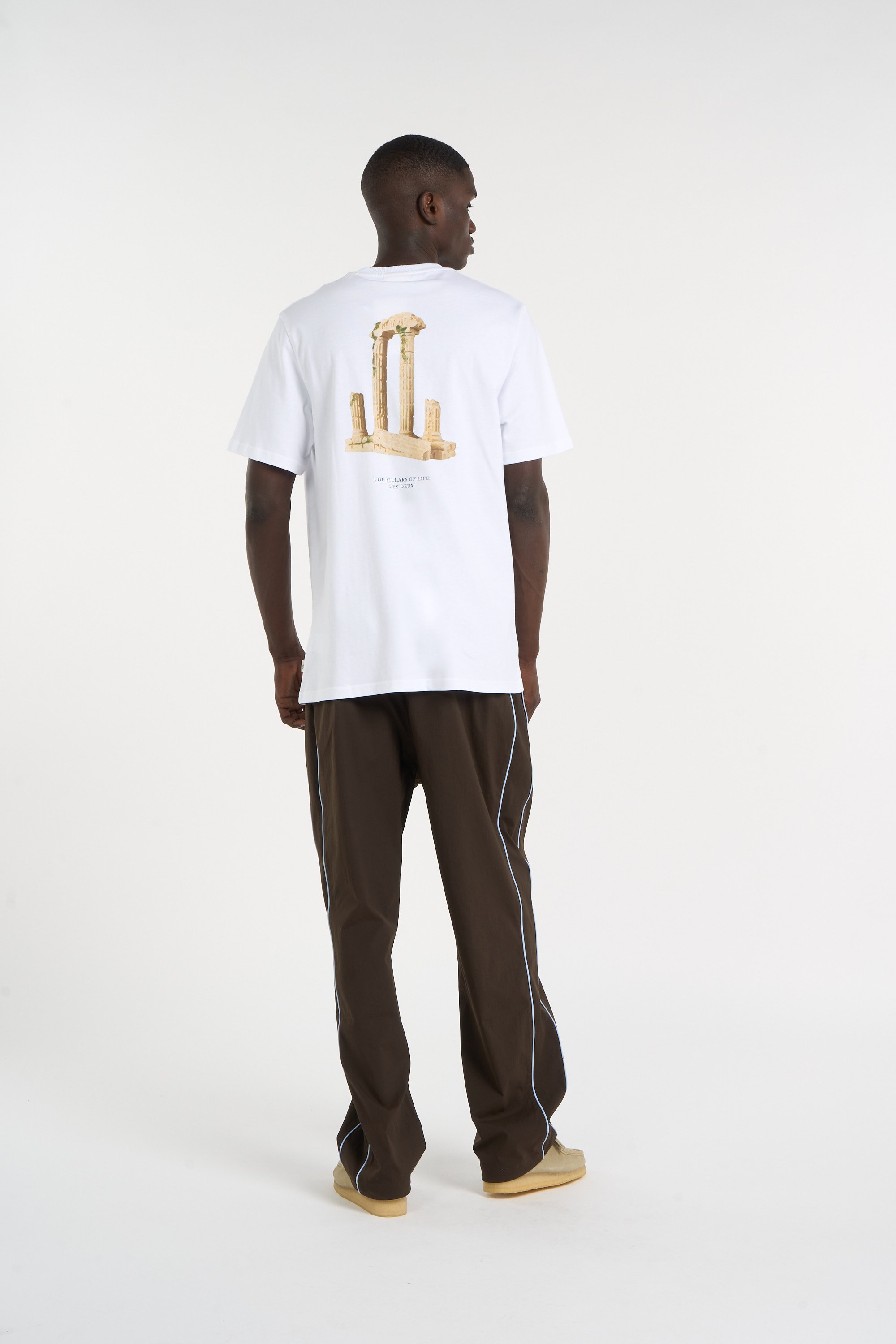 Regular-fit round-neck cotton T-shirt | White LES DEUX Men