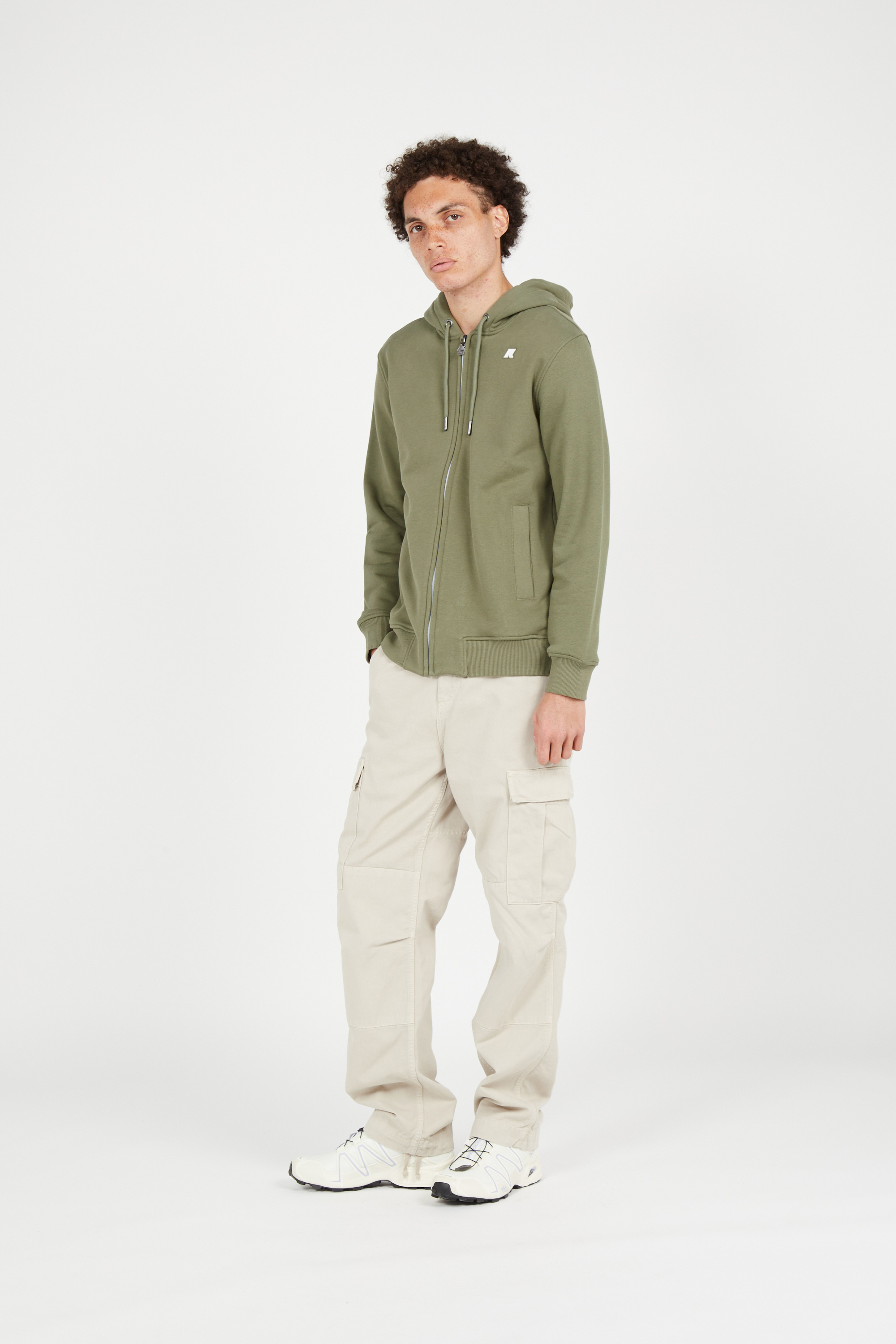 zip-up hoodie Khaki