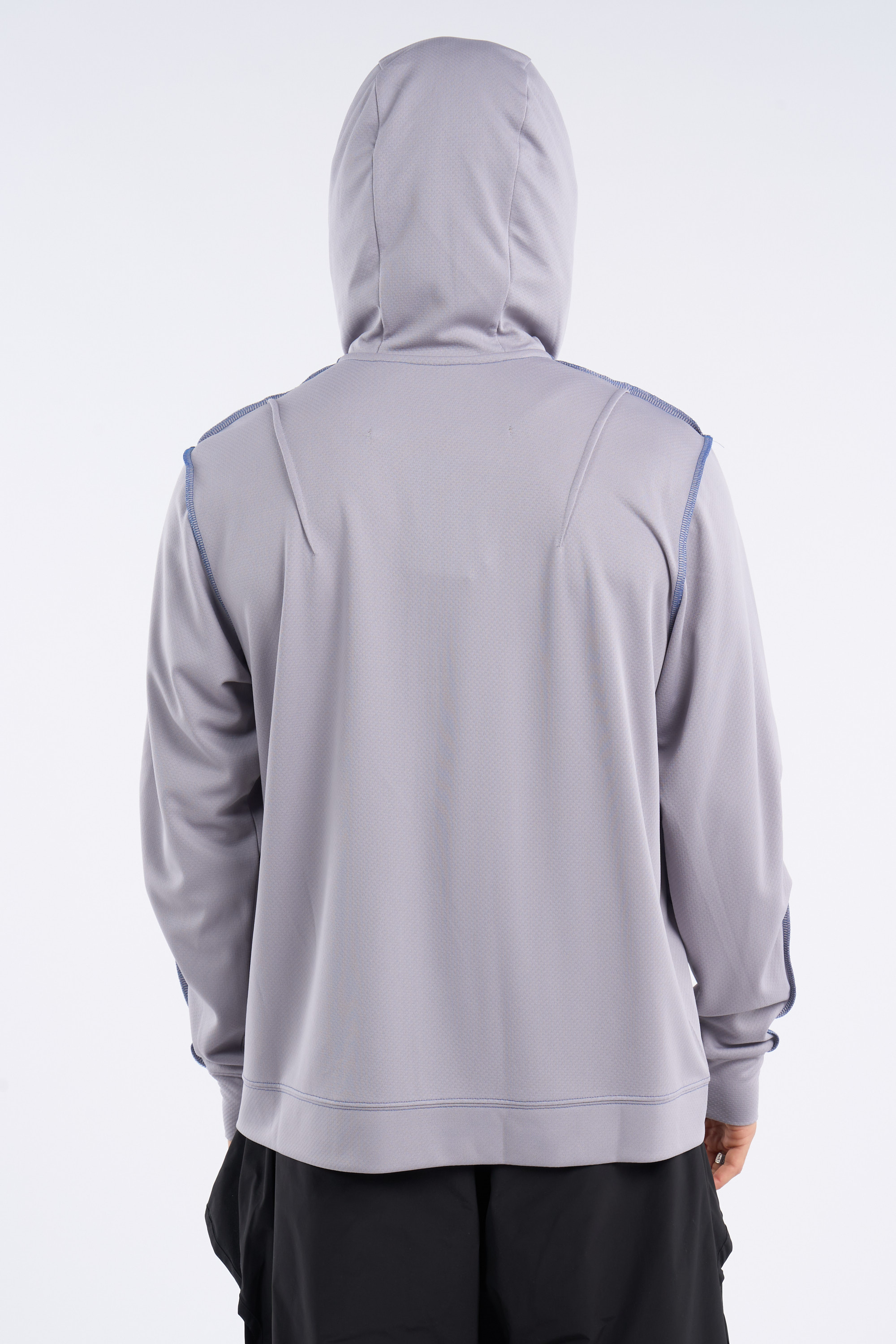 Regular-fit zip-up cotton-blend hoodie with Pony Player Grey