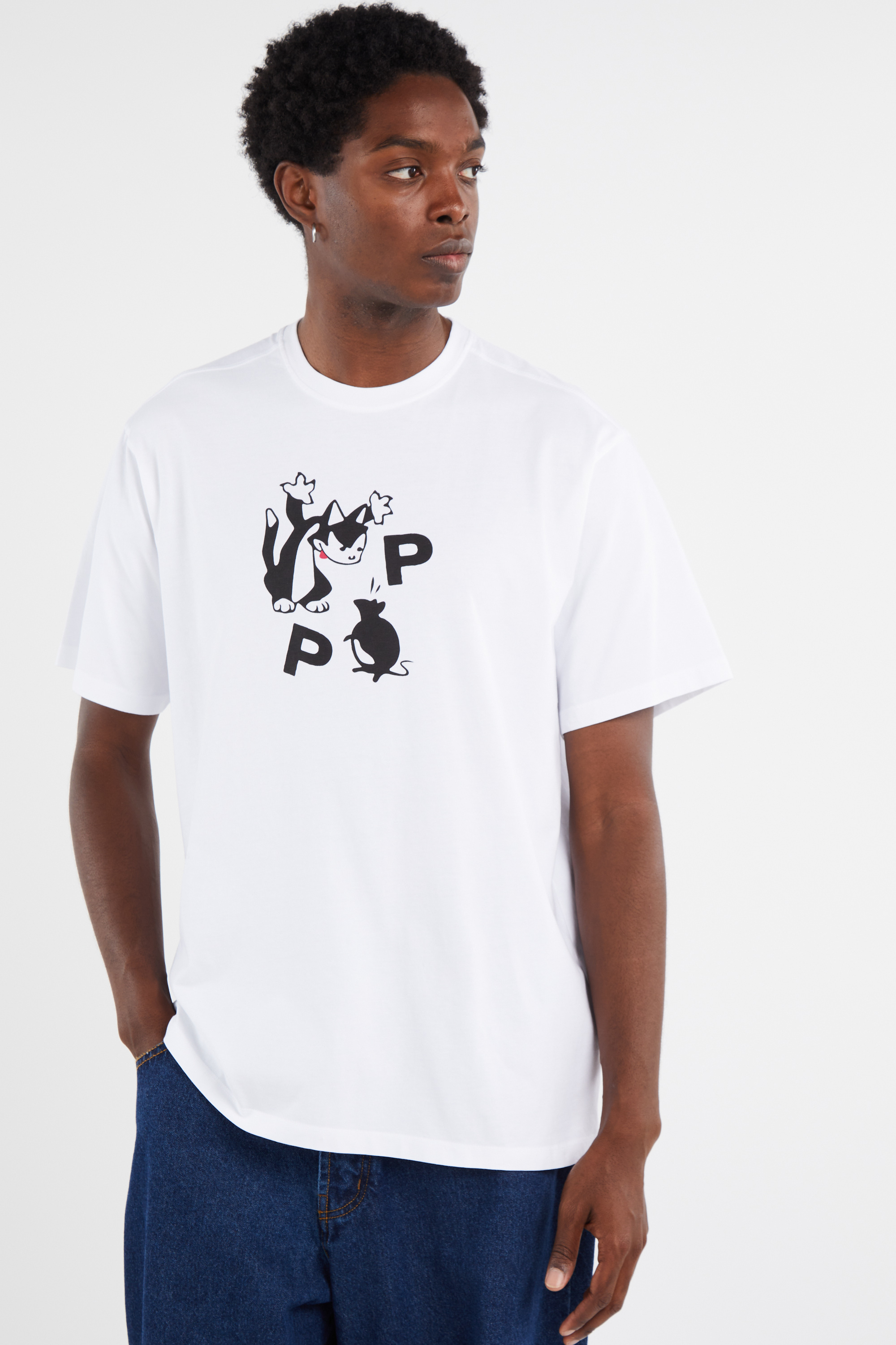 Regular-fit round-neck cotton T-shirt White