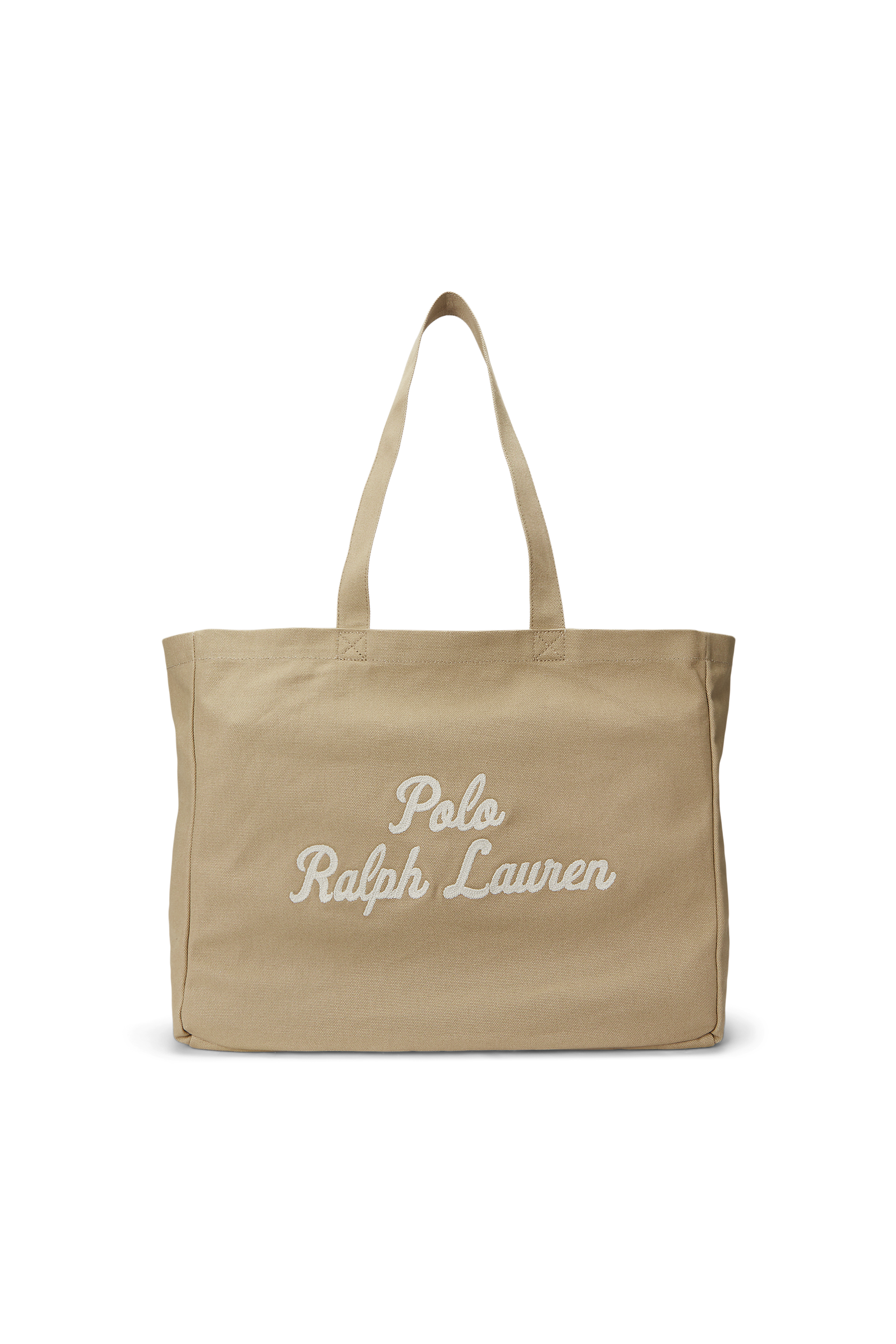 Straight checked wool-blend pants Embroidered Canvas Tote Tan