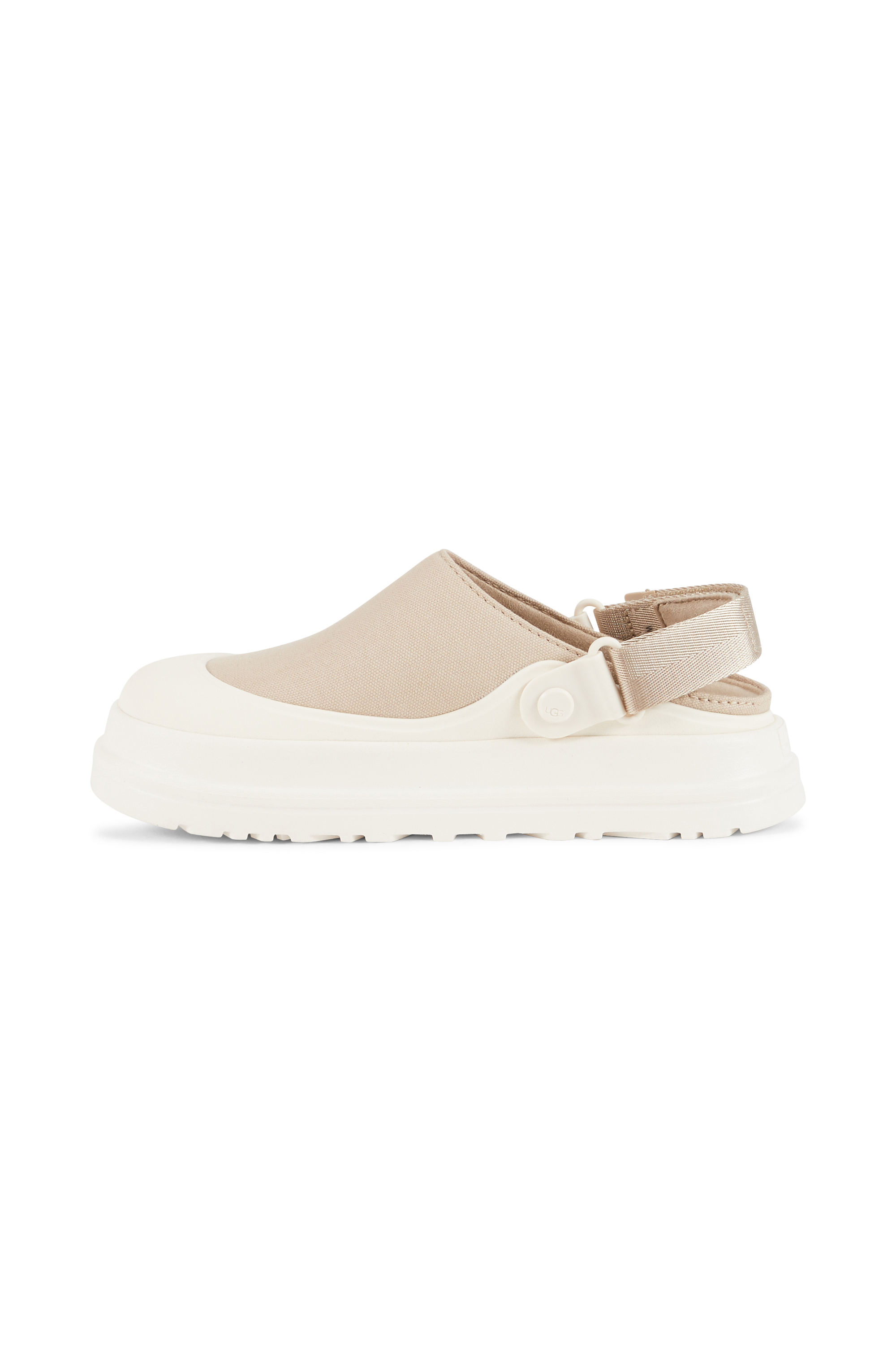 Flat furry sheepskin sandals Beige