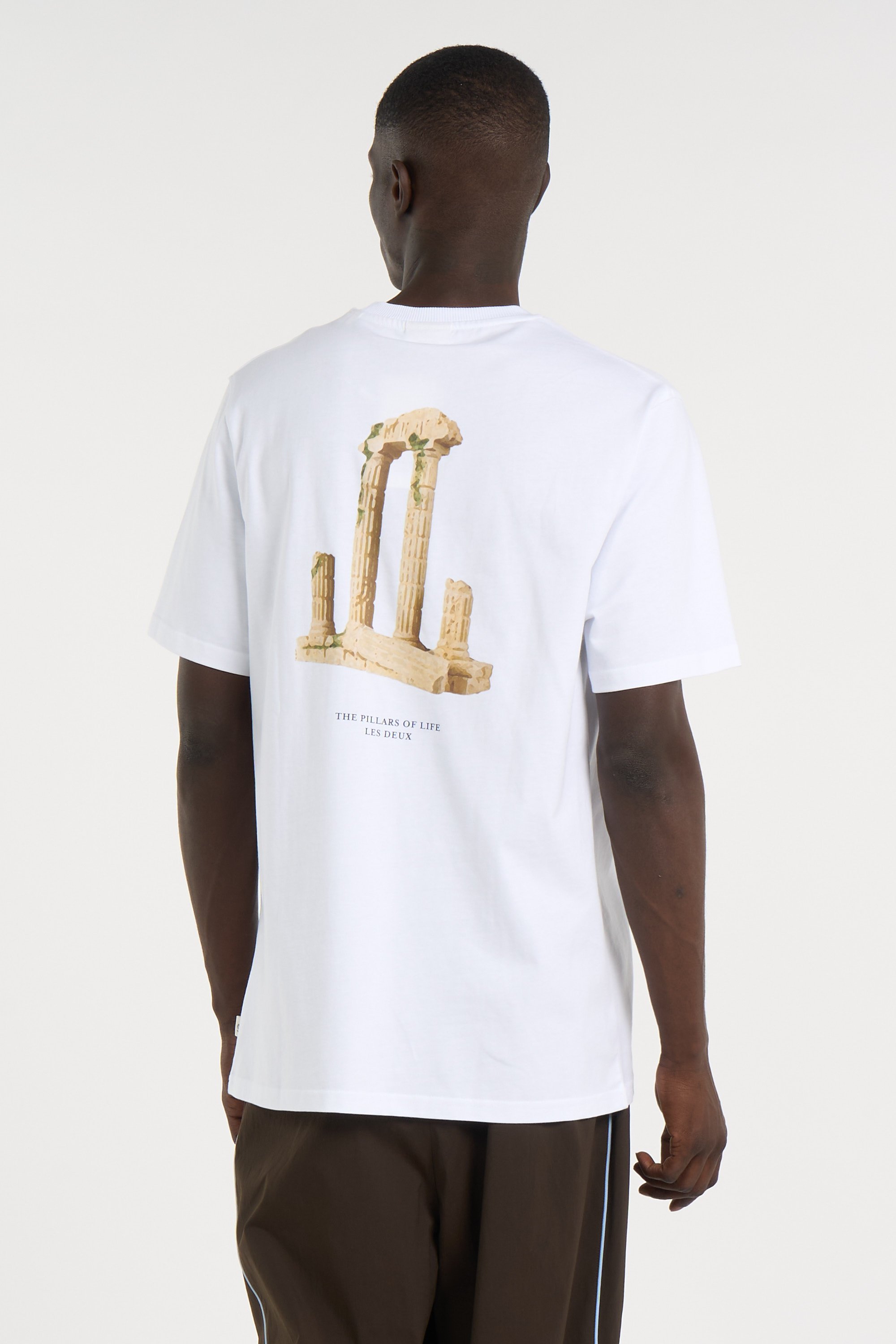 Regular-fit round-neck cotton T-shirt | White LES DEUX Men