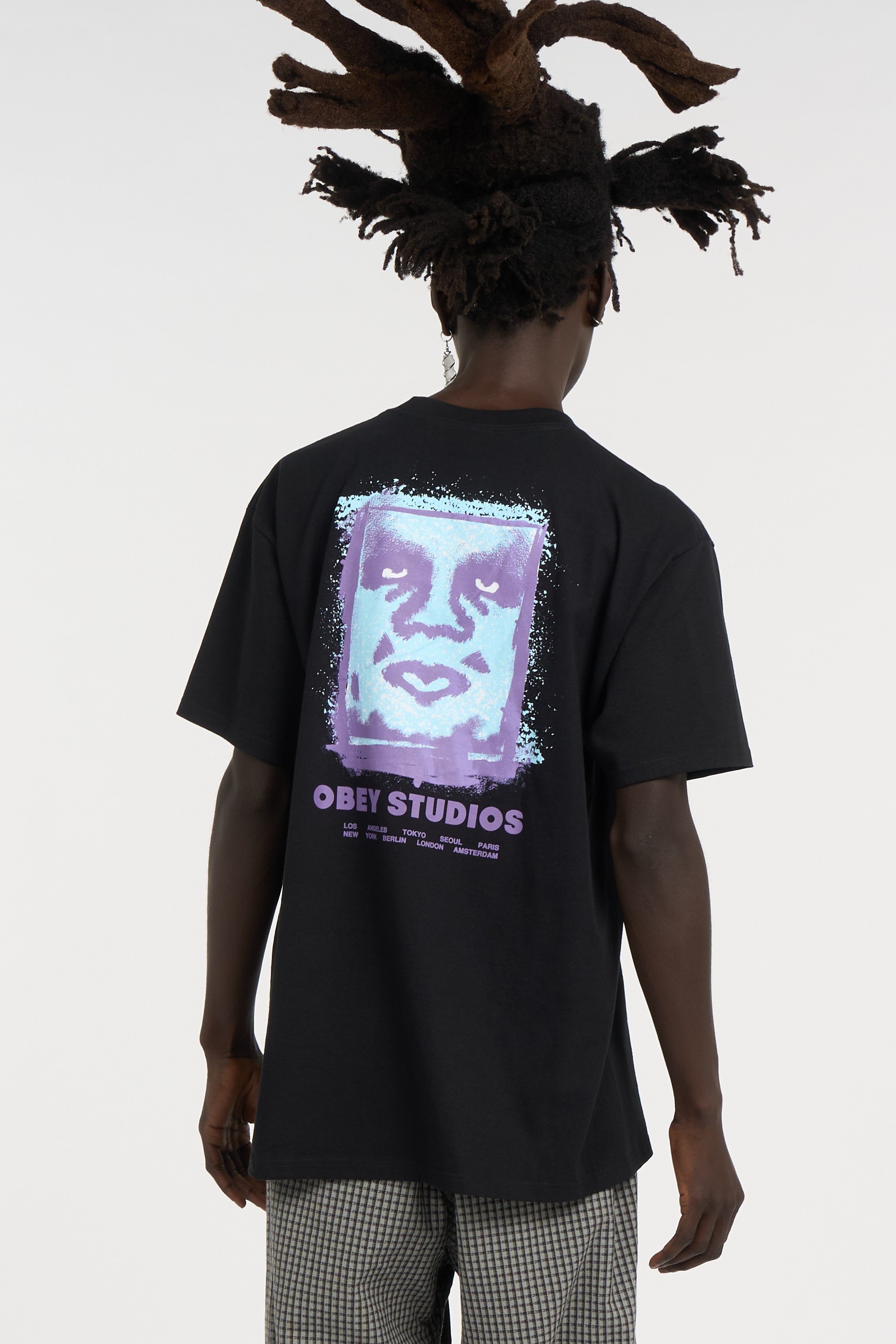 Regular-fit round-neck cotton T-shirt | Black OBEY Men