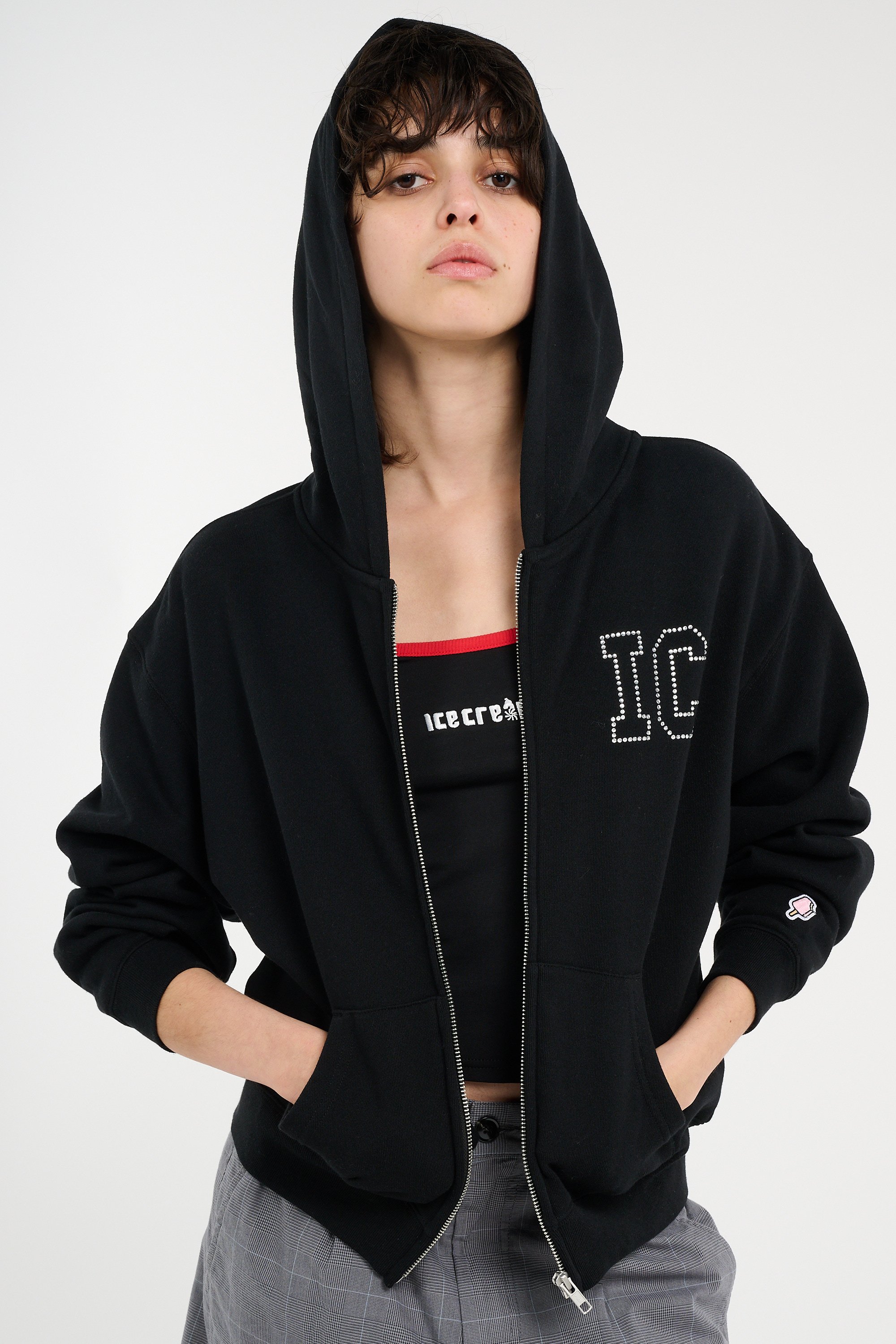 Zip-up hoodie | Black ICE CREAM Women