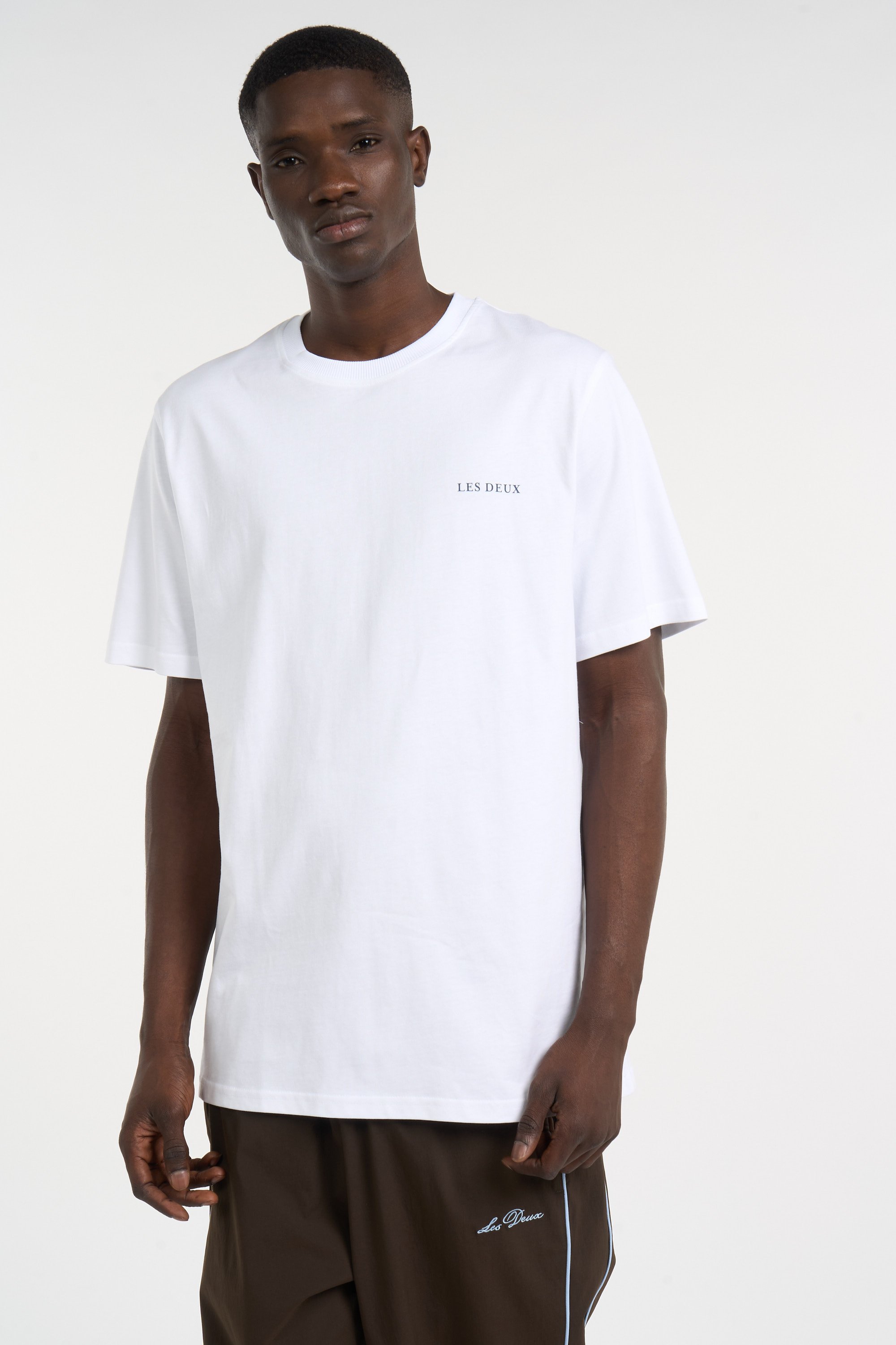 Regular-fit round-neck cotton T-shirt | White LES DEUX Men