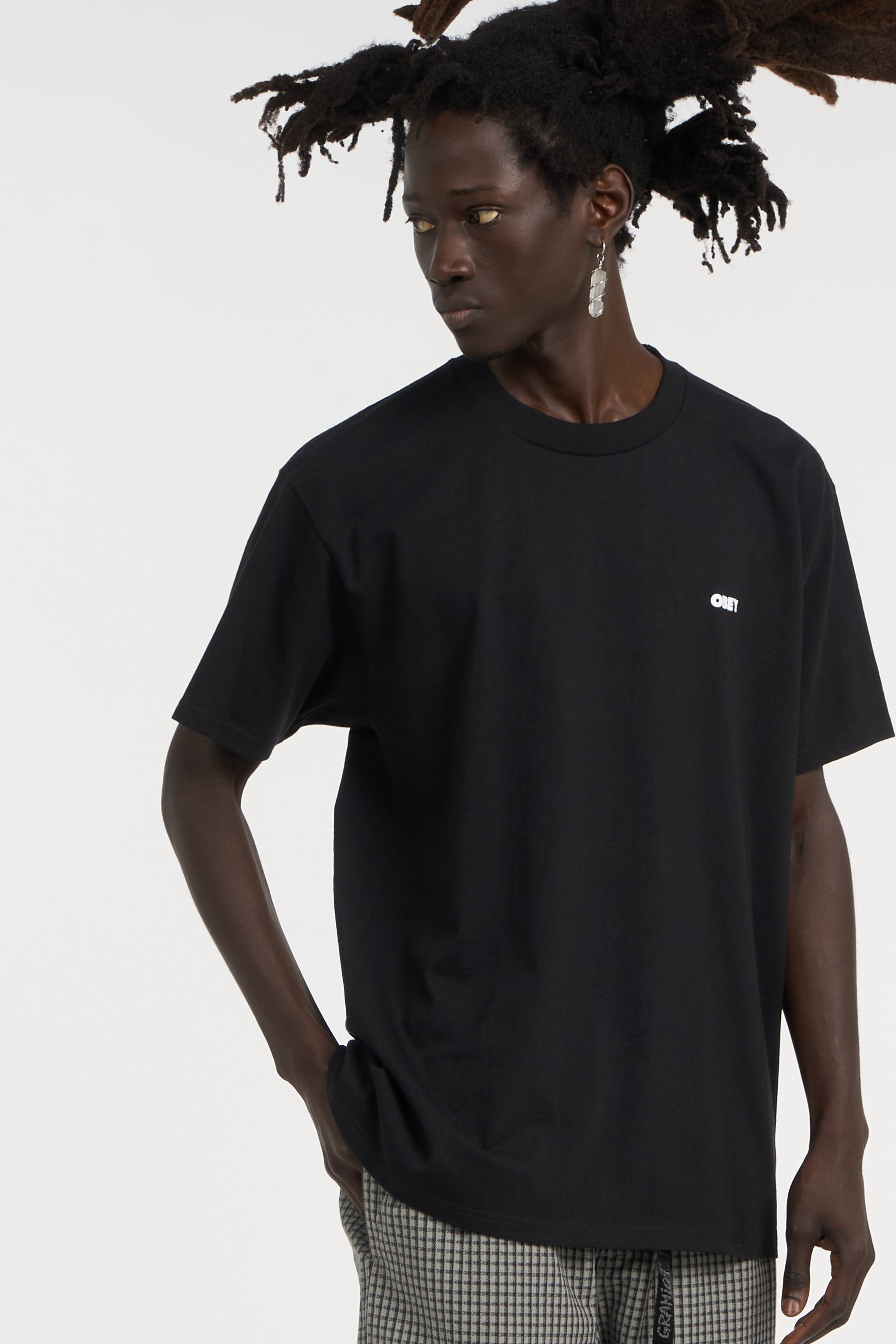 Regular-fit round-neck cotton T-shirt | Black OBEY Men