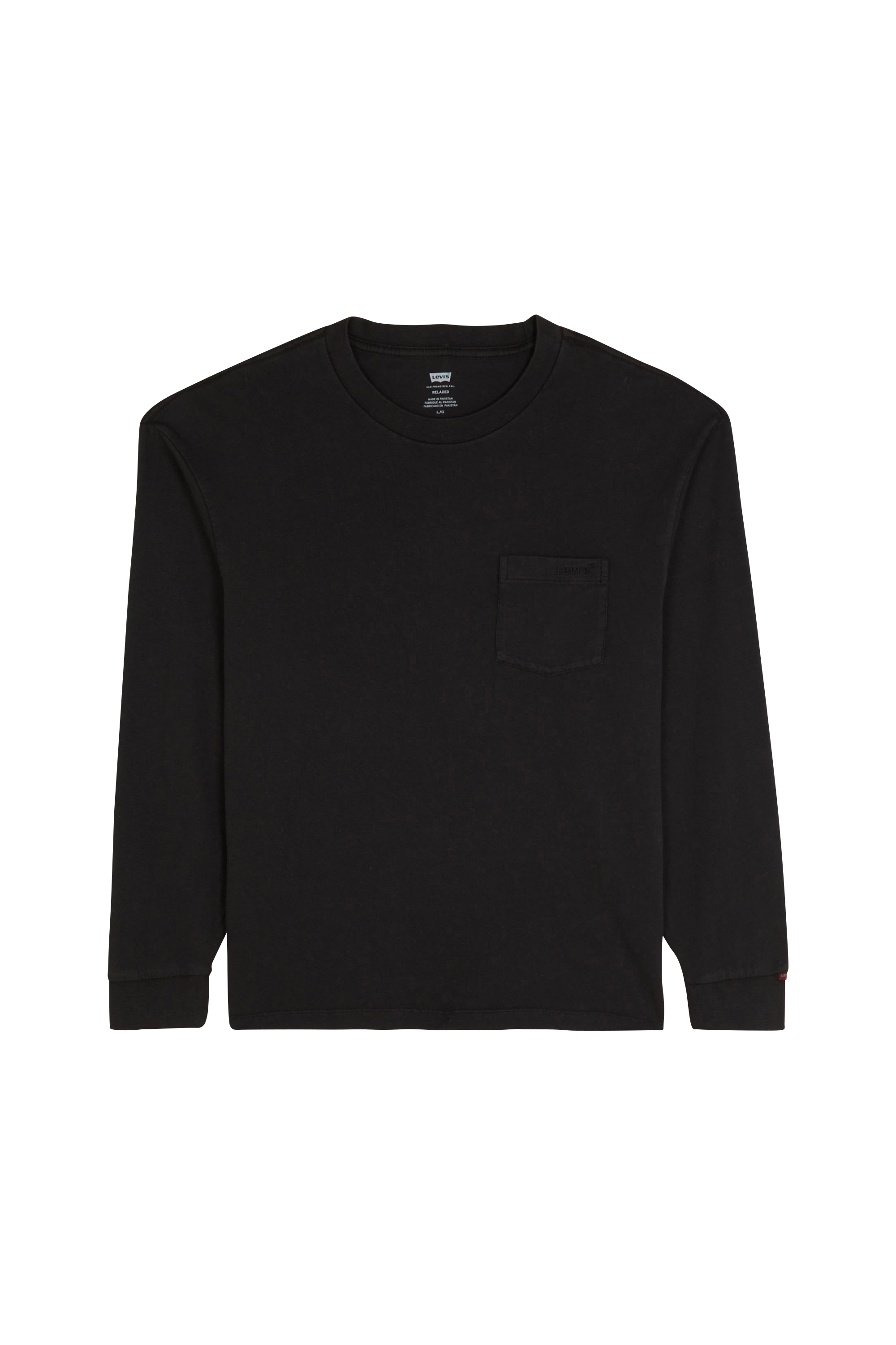 Regular-fit round-neck cotton T-shirt Black