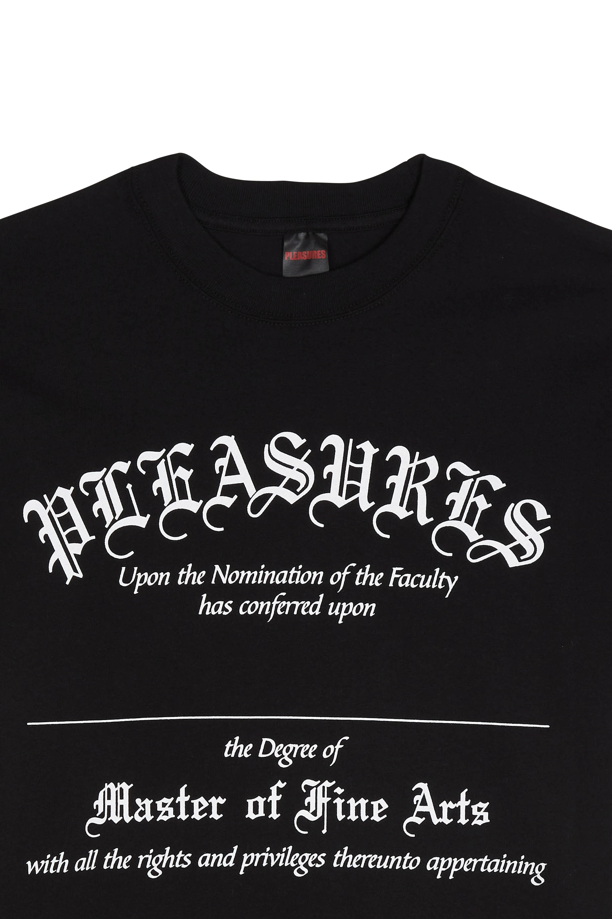 Regular-fit round-neck cotton T-shirt | Black PLEASURES Men