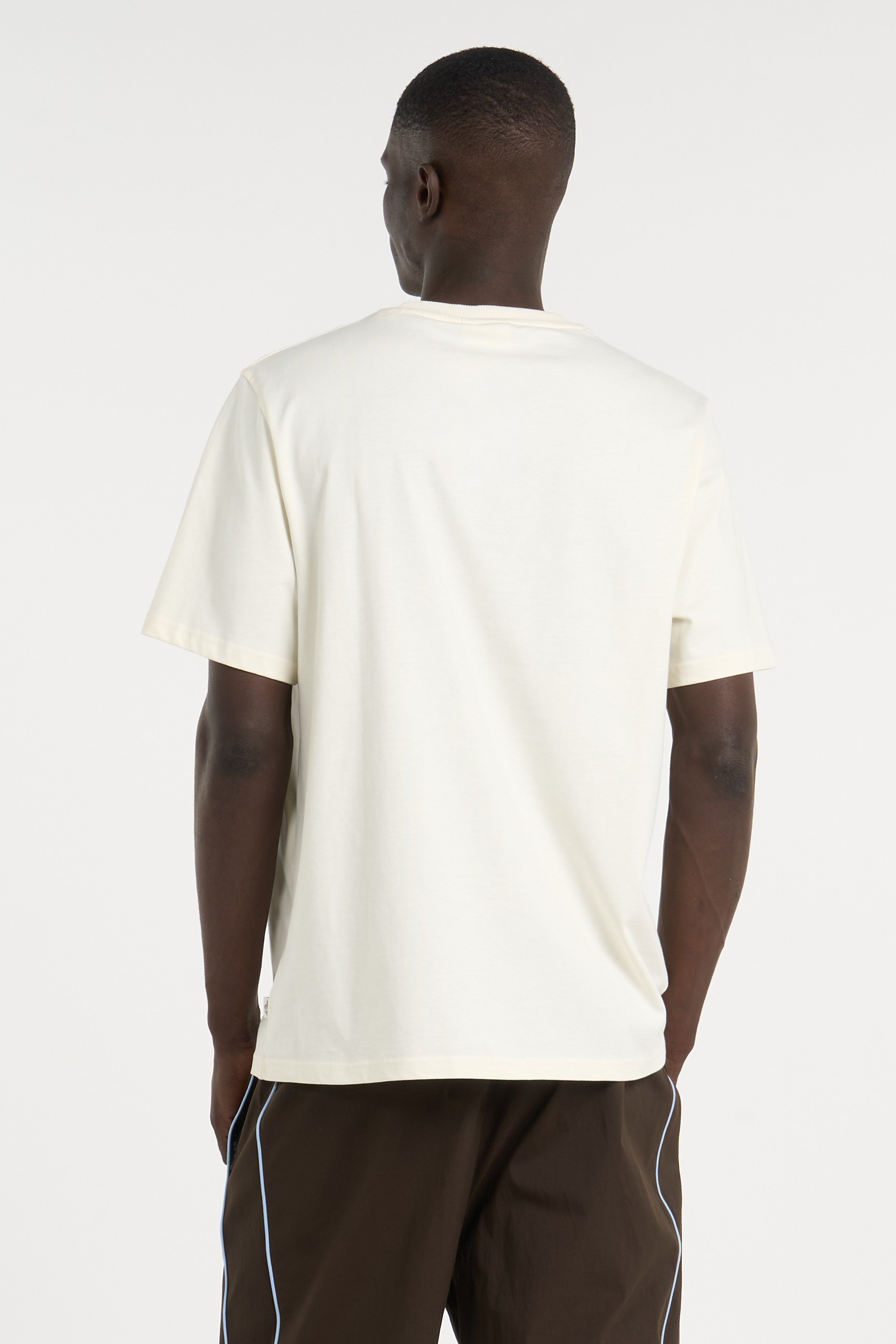 Regular-fit round-neck cotton T-shirt | White LES DEUX Men