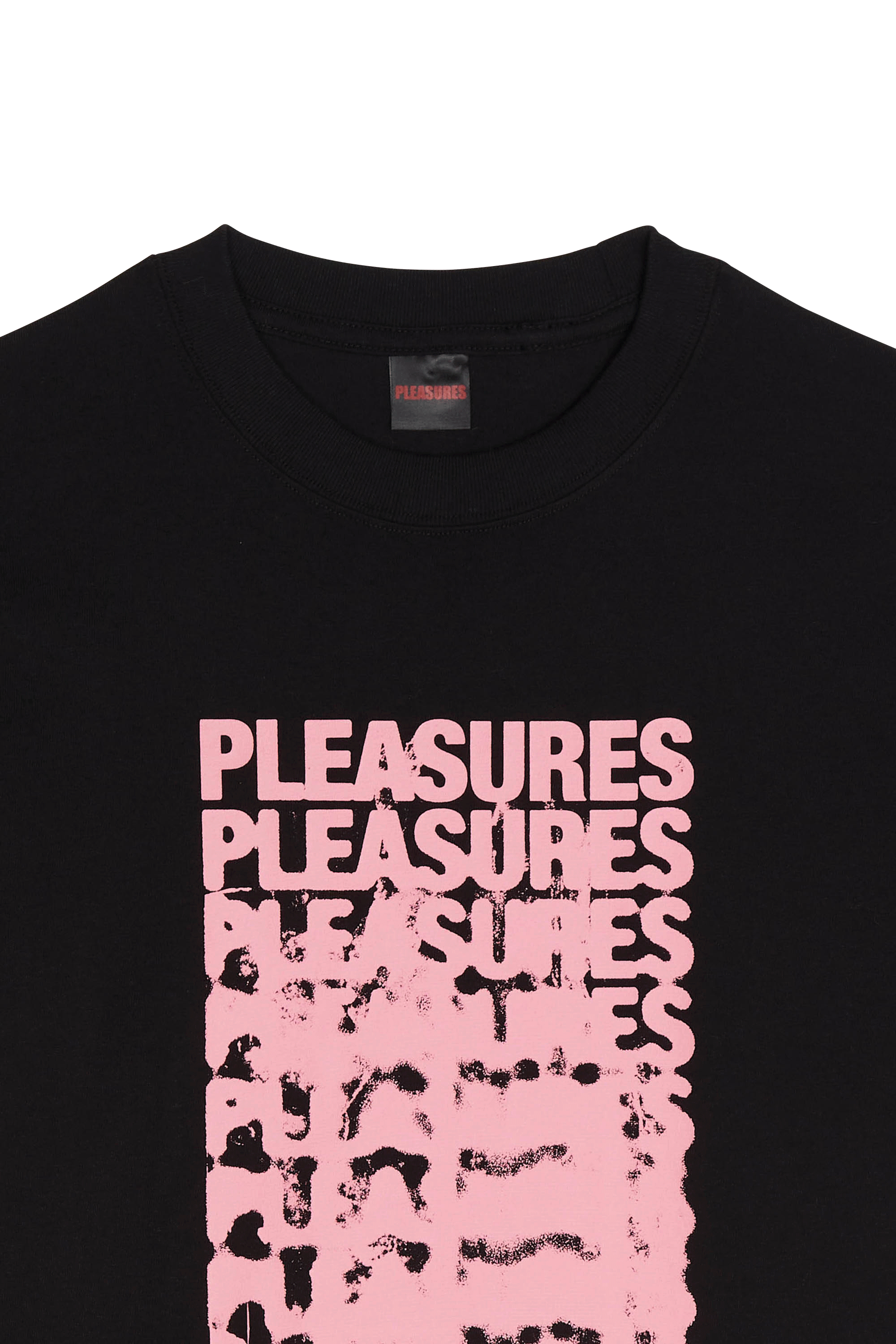 Regular-fit round-neck cotton T-shirt | Black PLEASURES Men