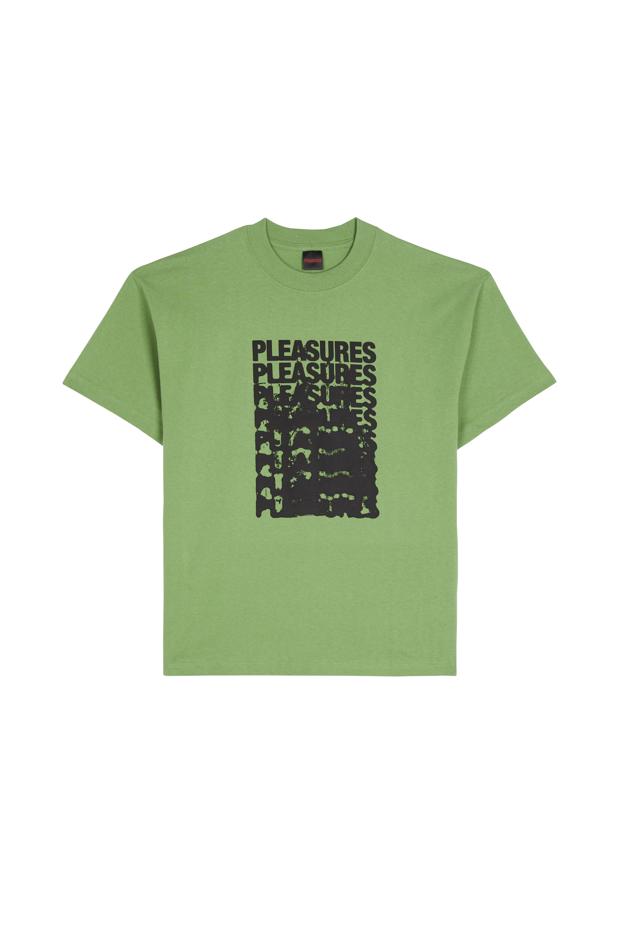 Regular-fit round-neck cotton T-shirt PLEASURES Khaki