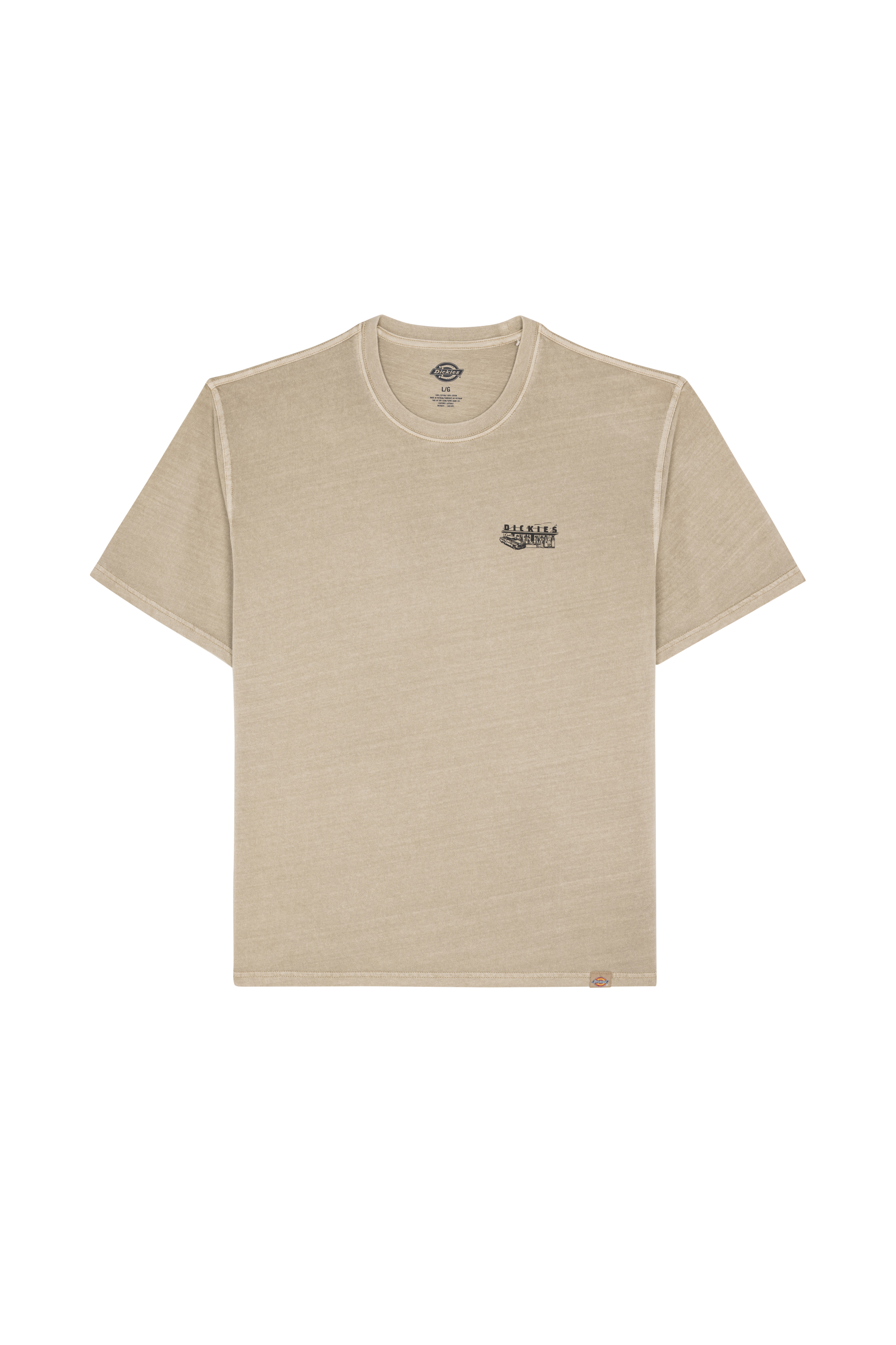 Regular-fit round-neck cotton T-shirt Beige