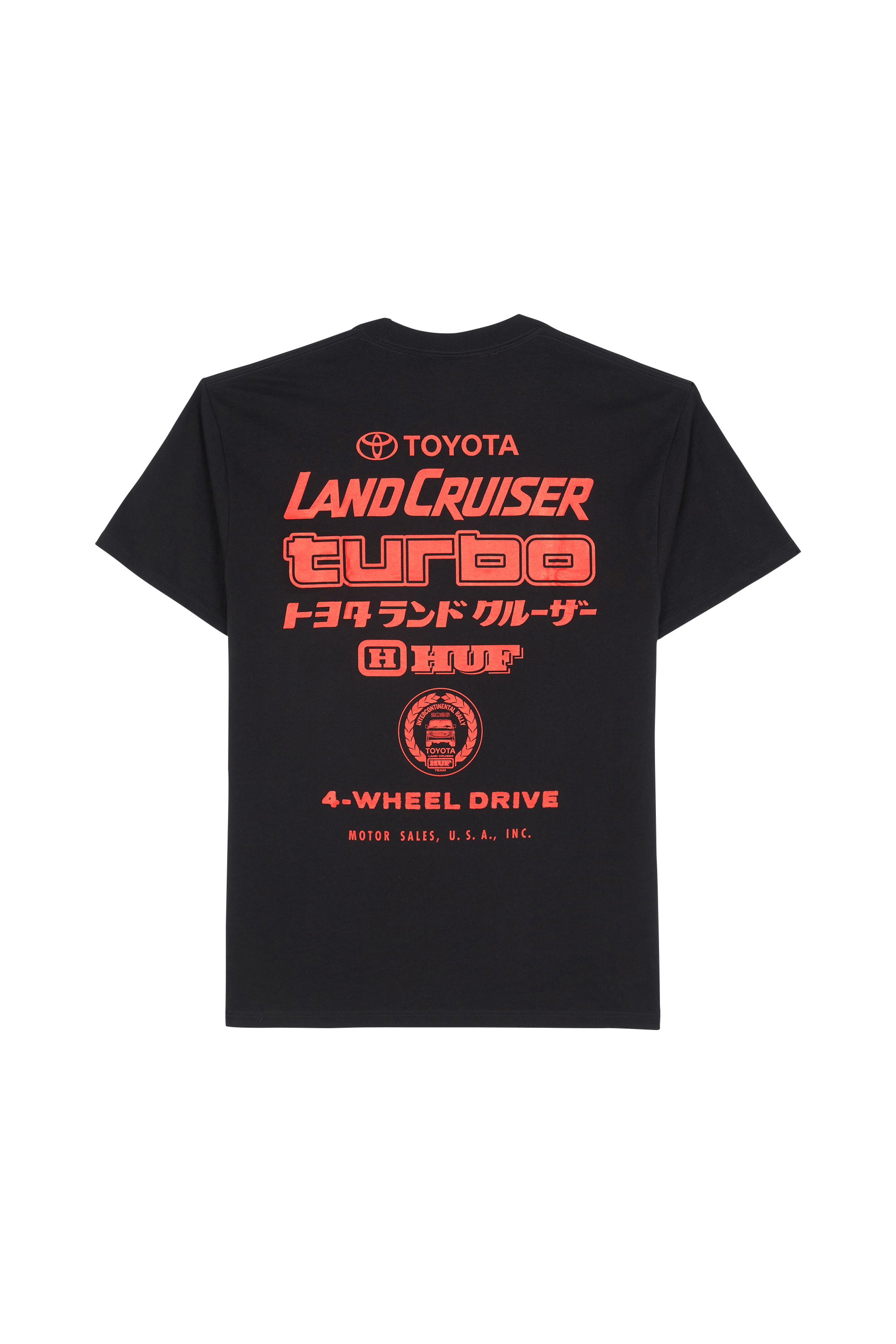 Regular-fit round-neck cotton T-shirt | Black HUF Men