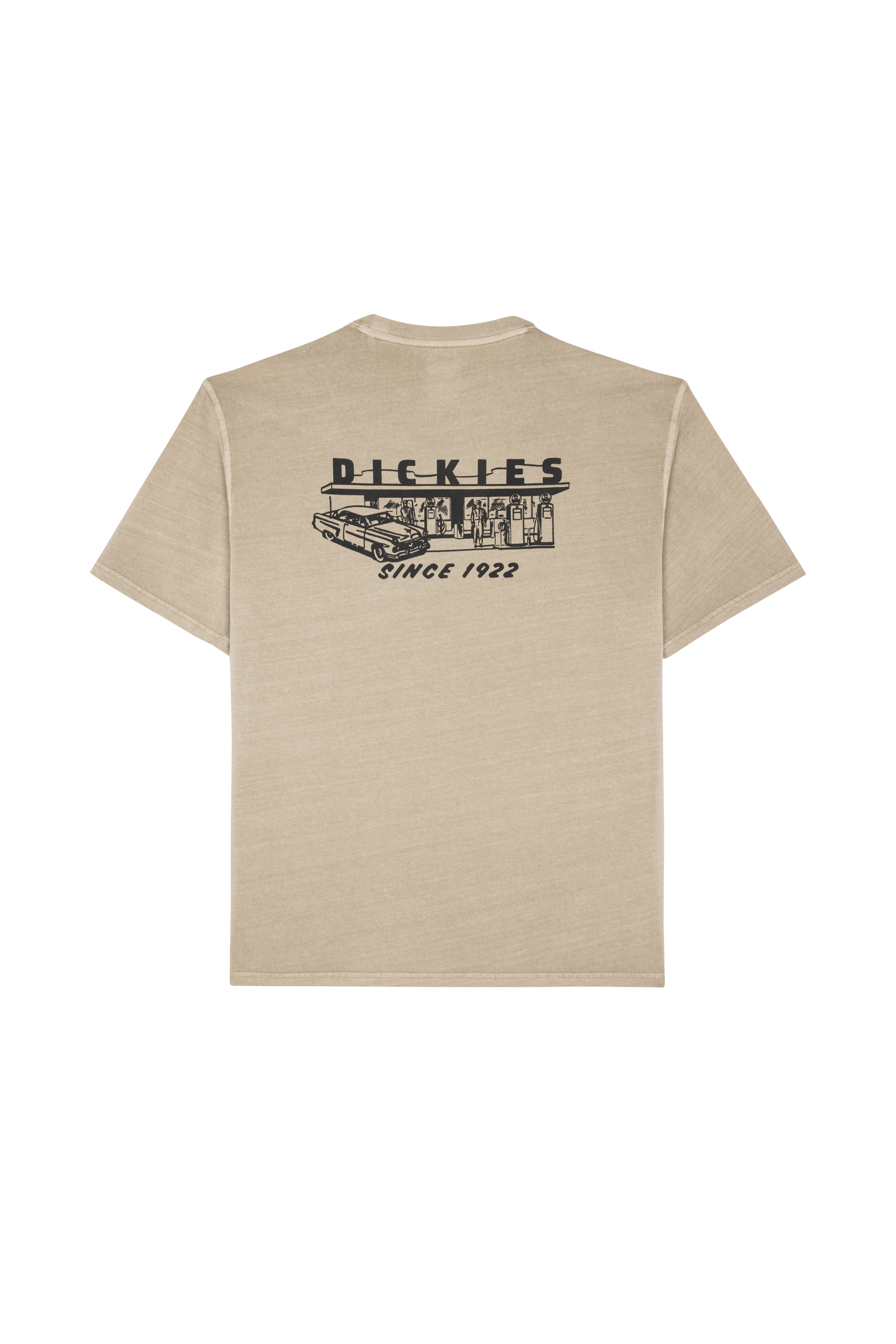 Regular-fit round-neck cotton T-shirt Beige