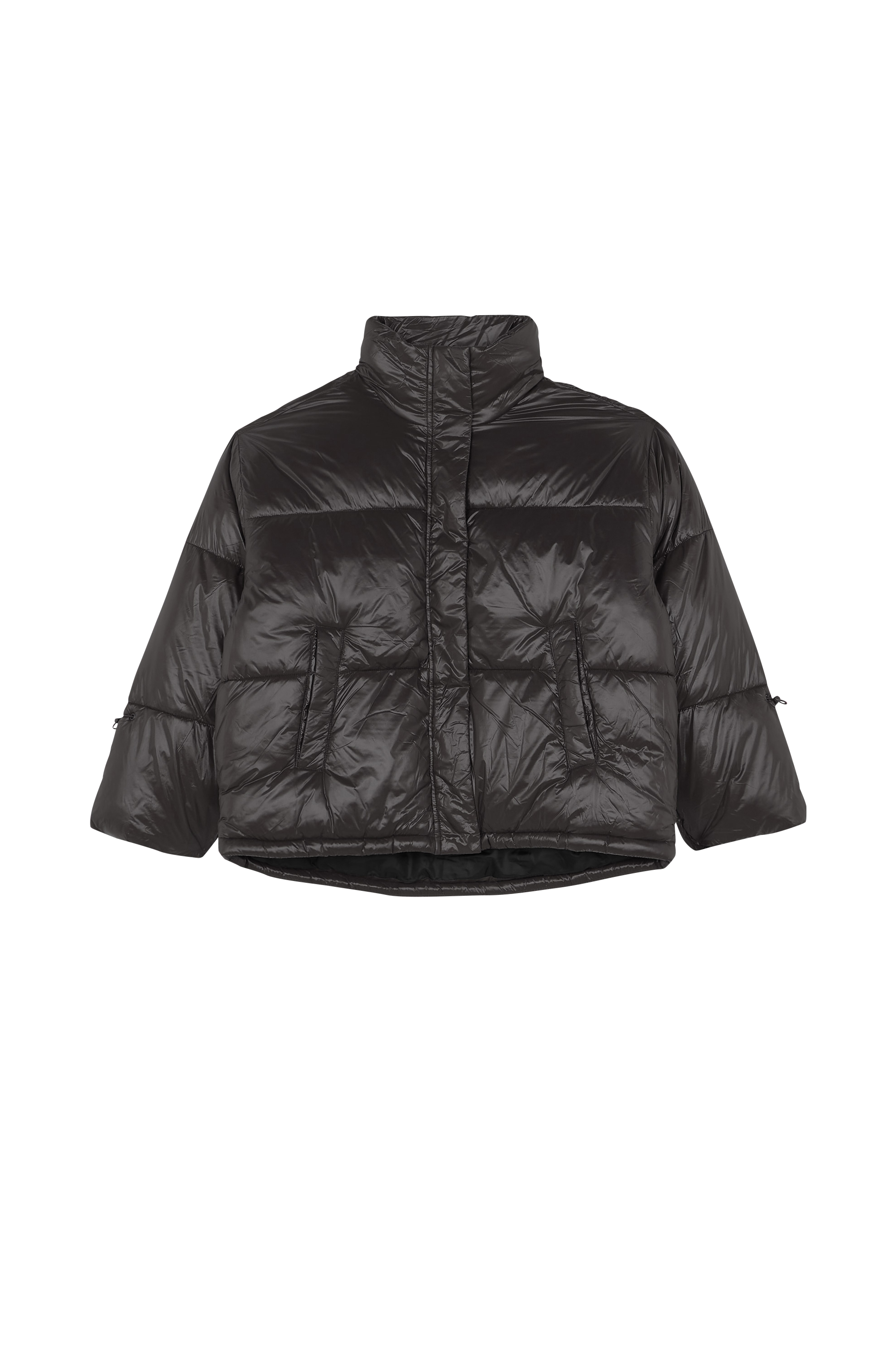 Lightweight quilted padded jacket with high neck Black