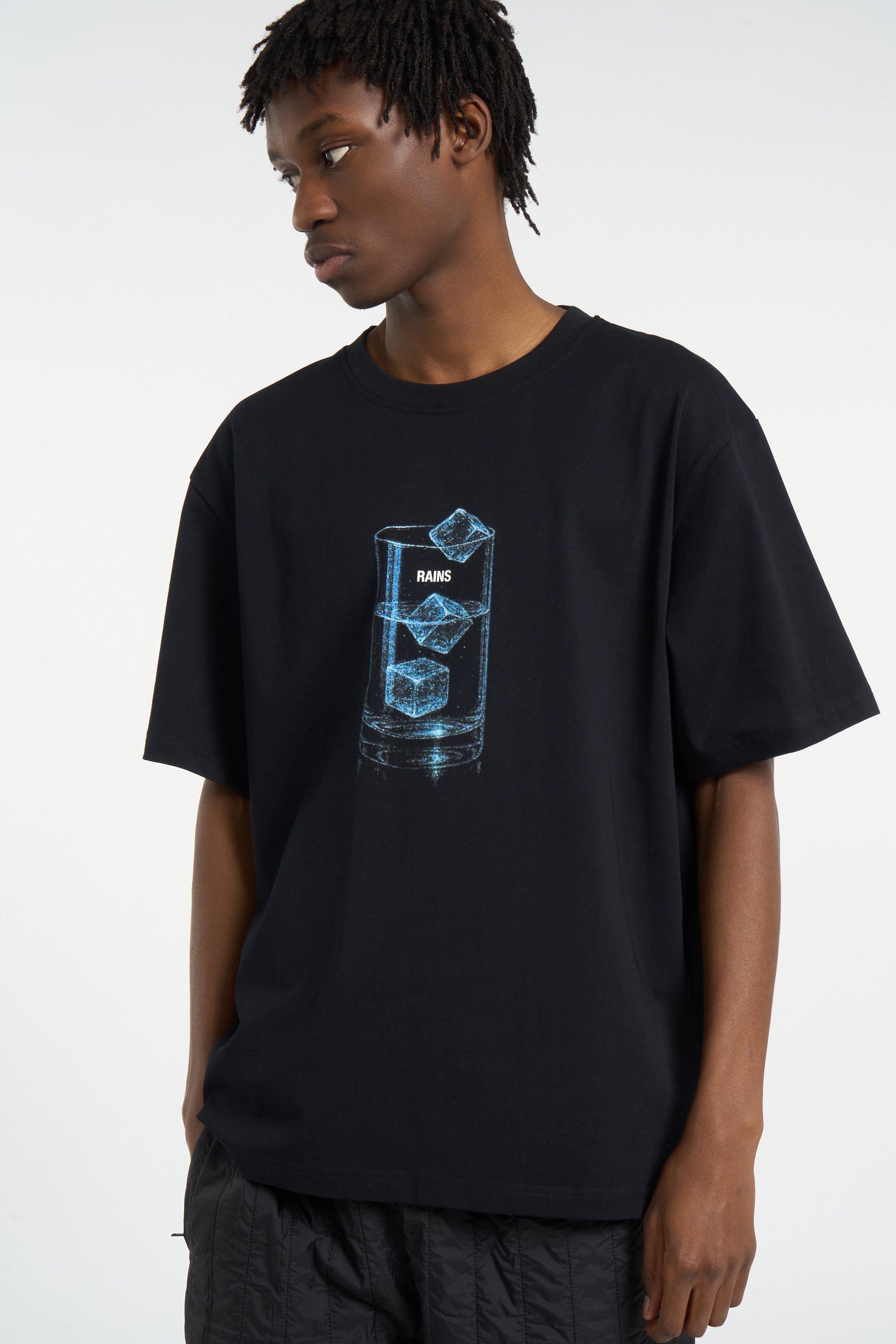 Round neck t-shirt | Black RAINS Men