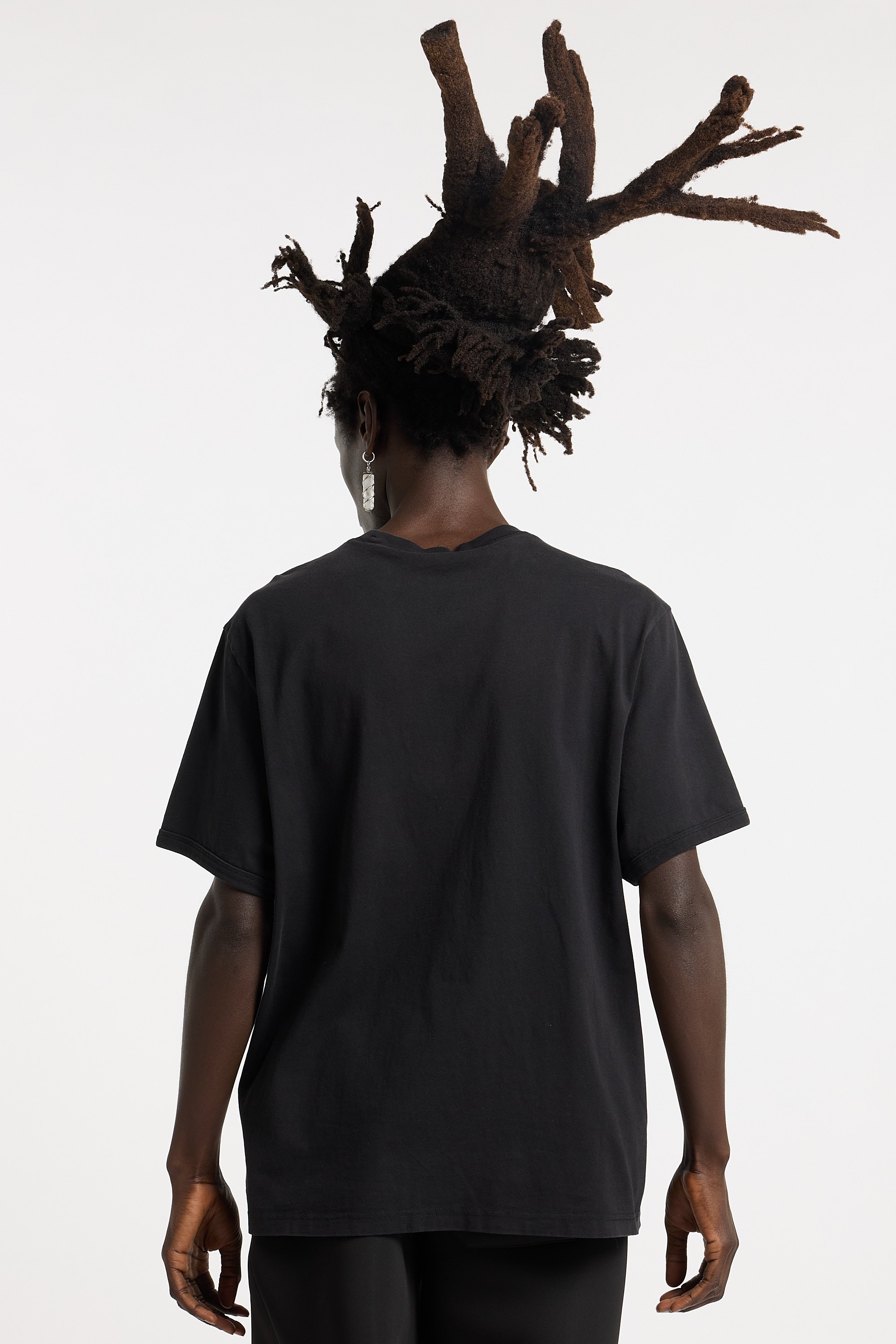 Regular-fit round-neck cotton T-shirt | Black CHAMPION Men